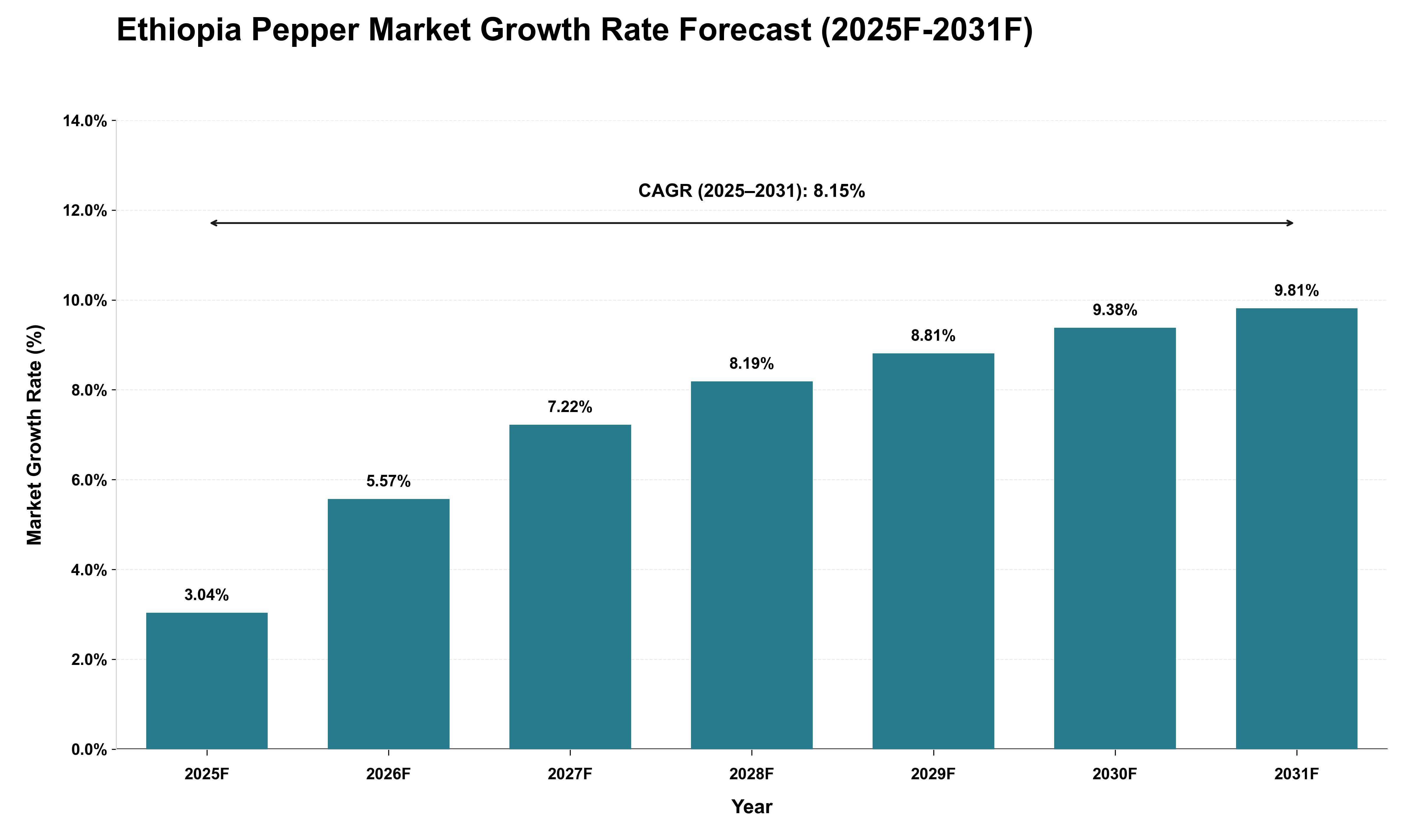 Ethiopia Pepper Market Growth Rate Analysis (2025 - 2031)