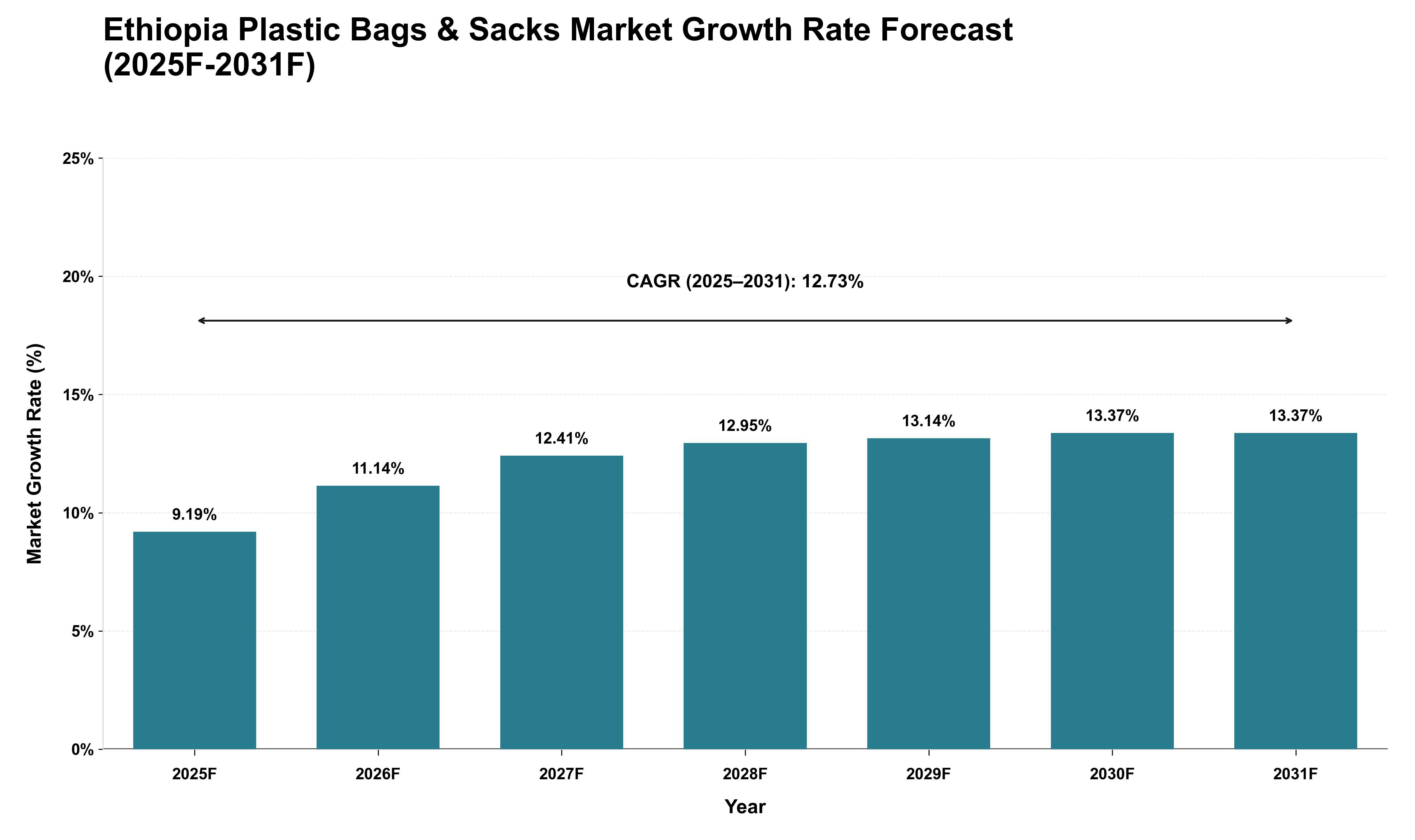 Ethiopia Plastic Bags & Sacks Market Growth Rate Analysis (2025 - 2031)