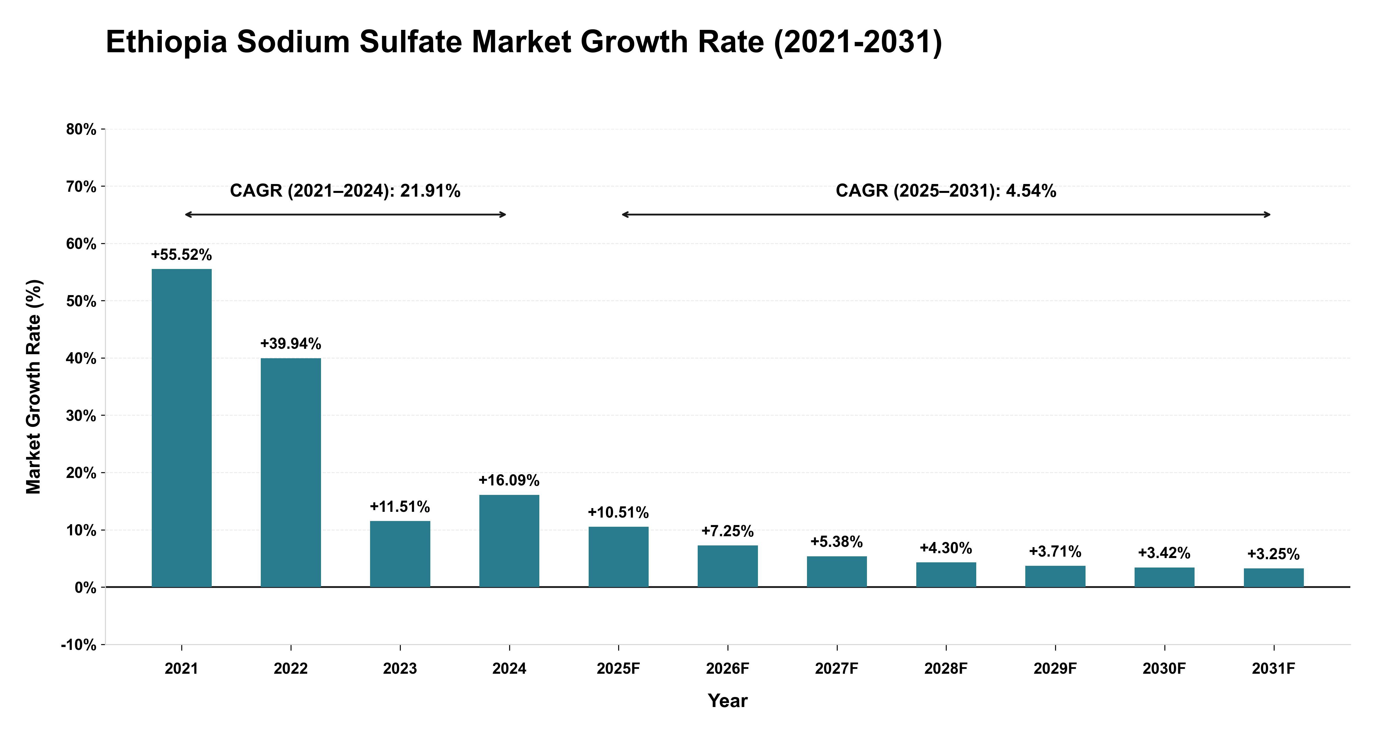 Ethiopia Sodium Sulfate Market Growth Rate Analysis (2021-2031)