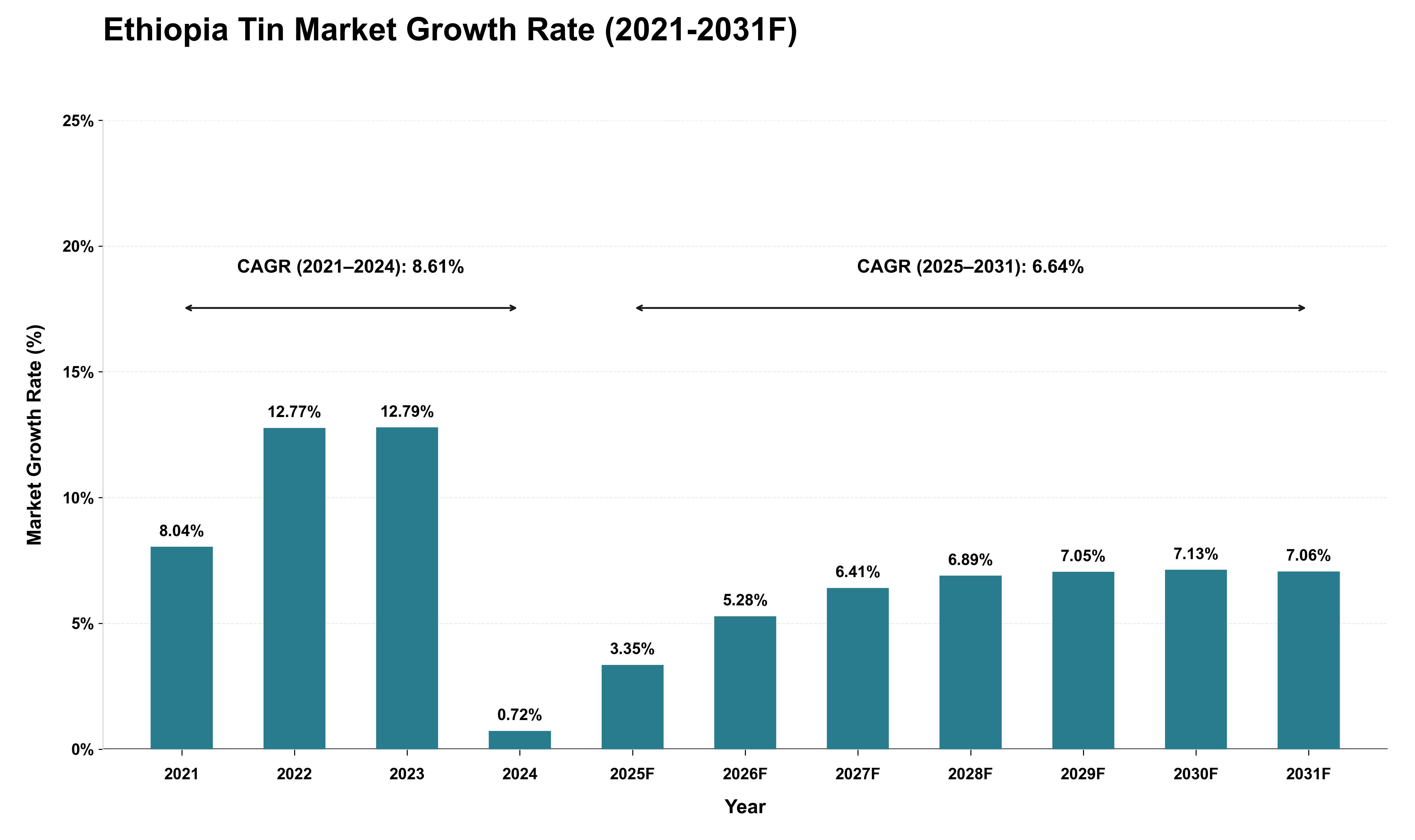 Ethiopia Tin Market Growth Rate Analysis (2021 - 2031)