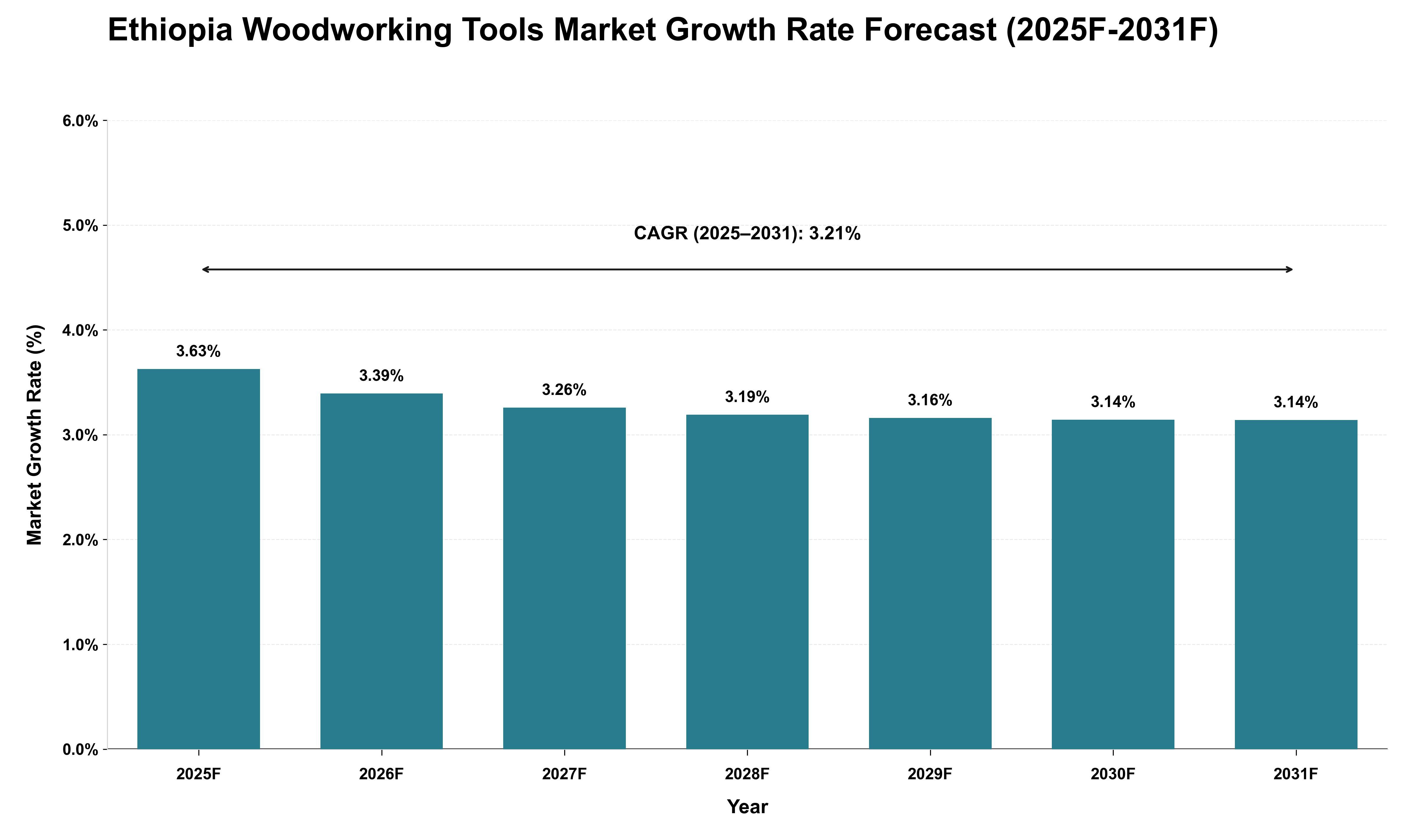 Ethiopia Woodworking Tools Market Growth Rate Analysis (2025 - 2031)