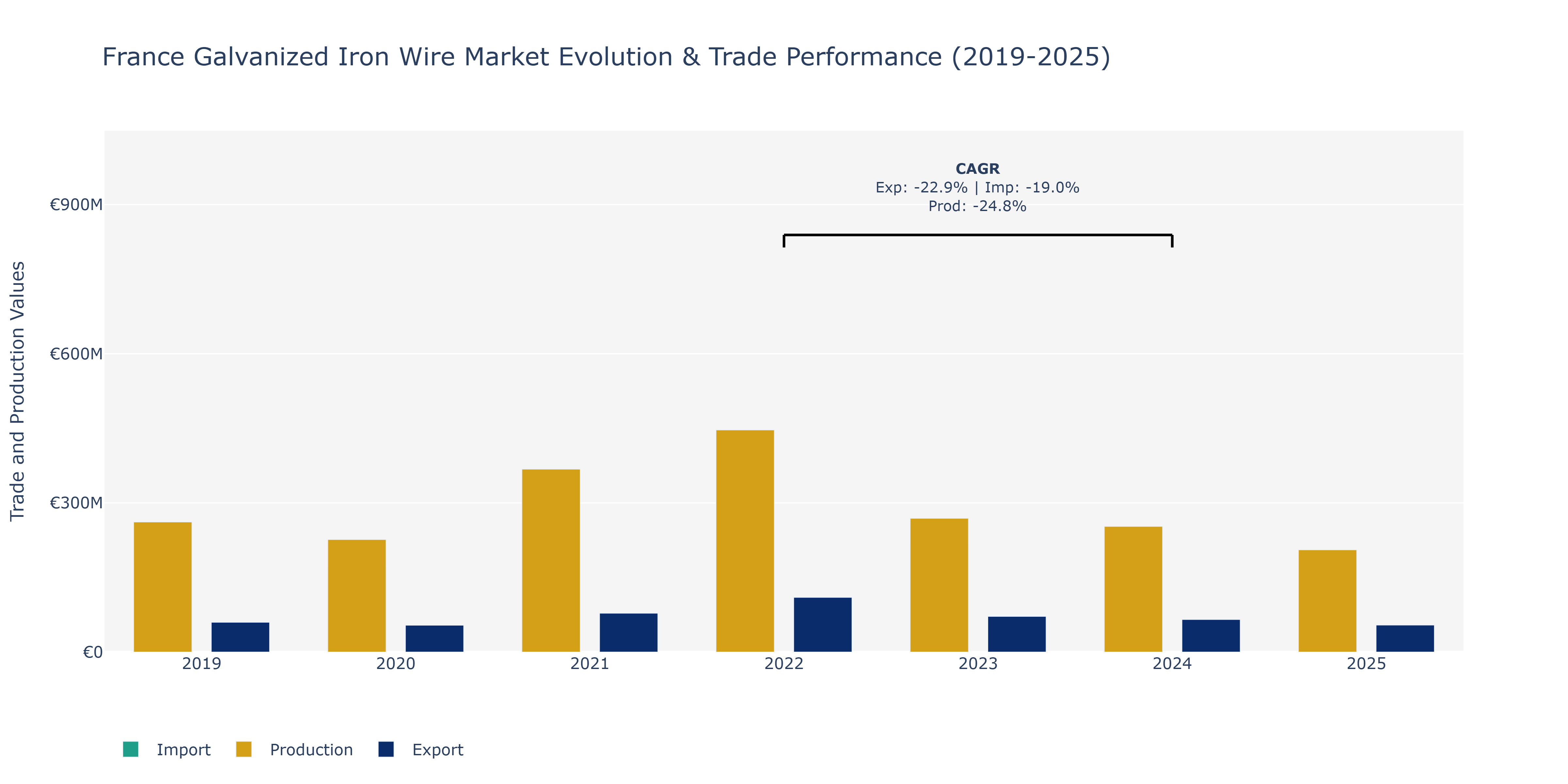 France Galvanized Iron Wire Market: Production & Trade Performance (2019-2025) Size
