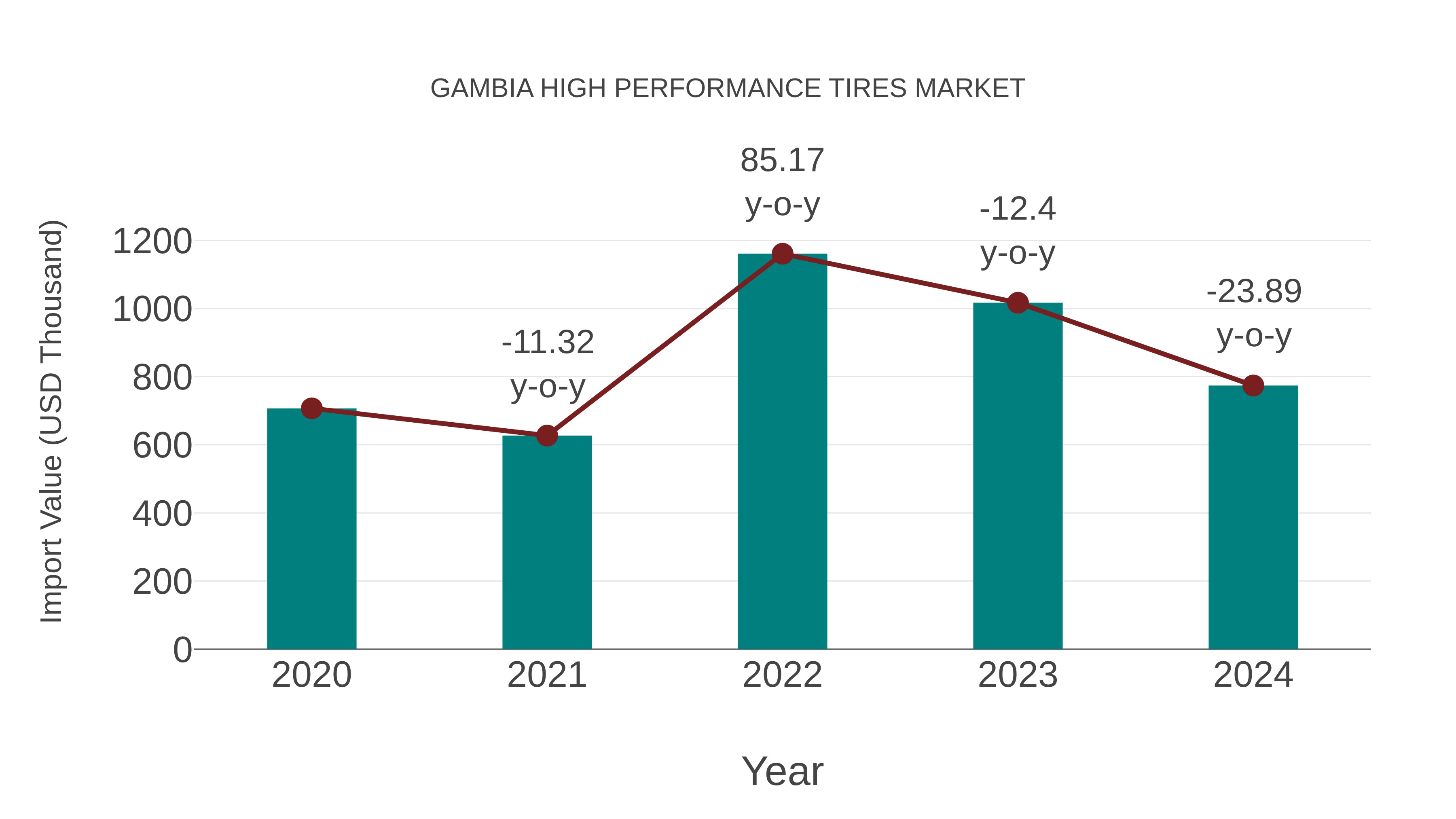  Gambia High Performance Tires Market: Import Trend Analysis