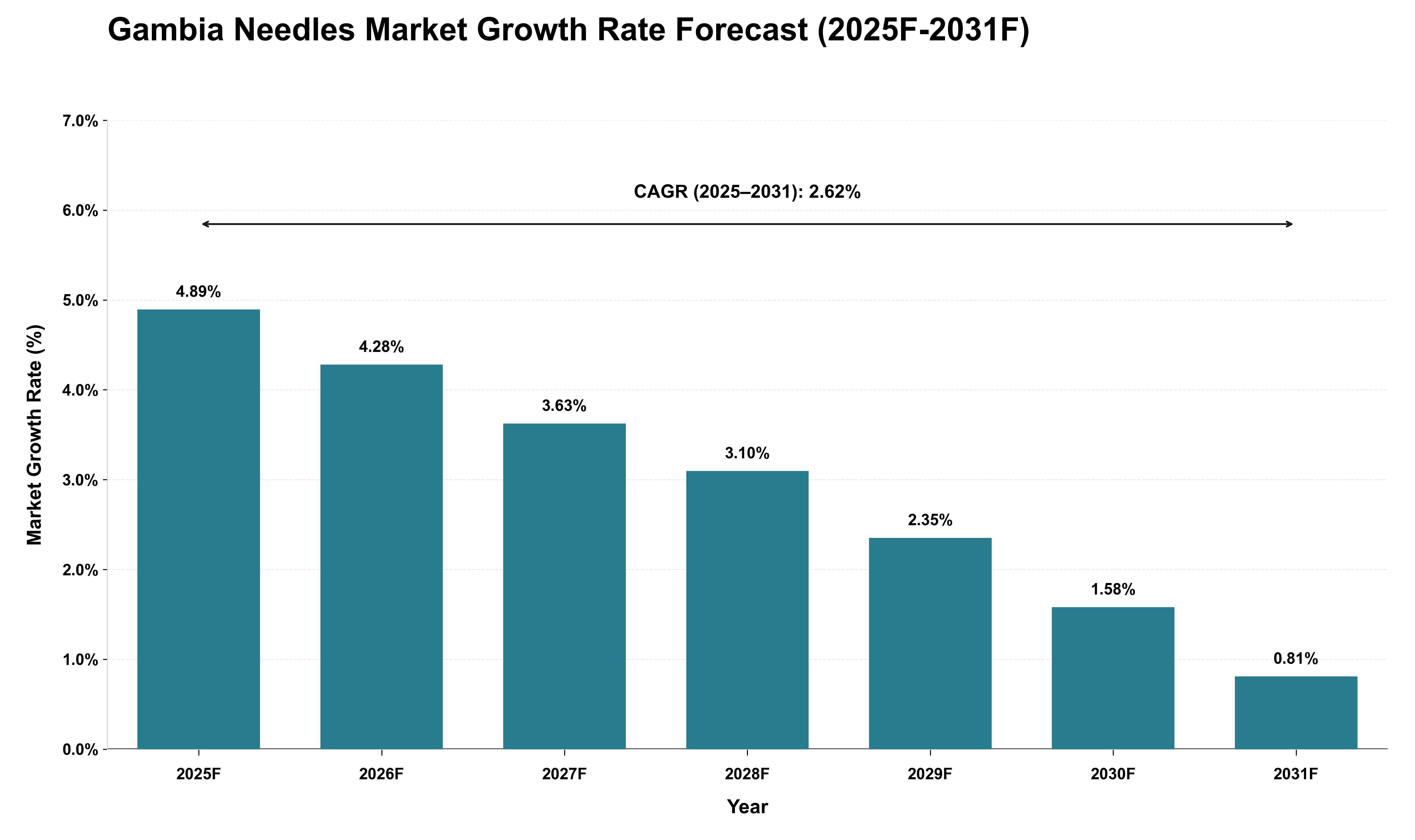 Gambia Needles Market Growth Rate Analysis (2025 - 2031)