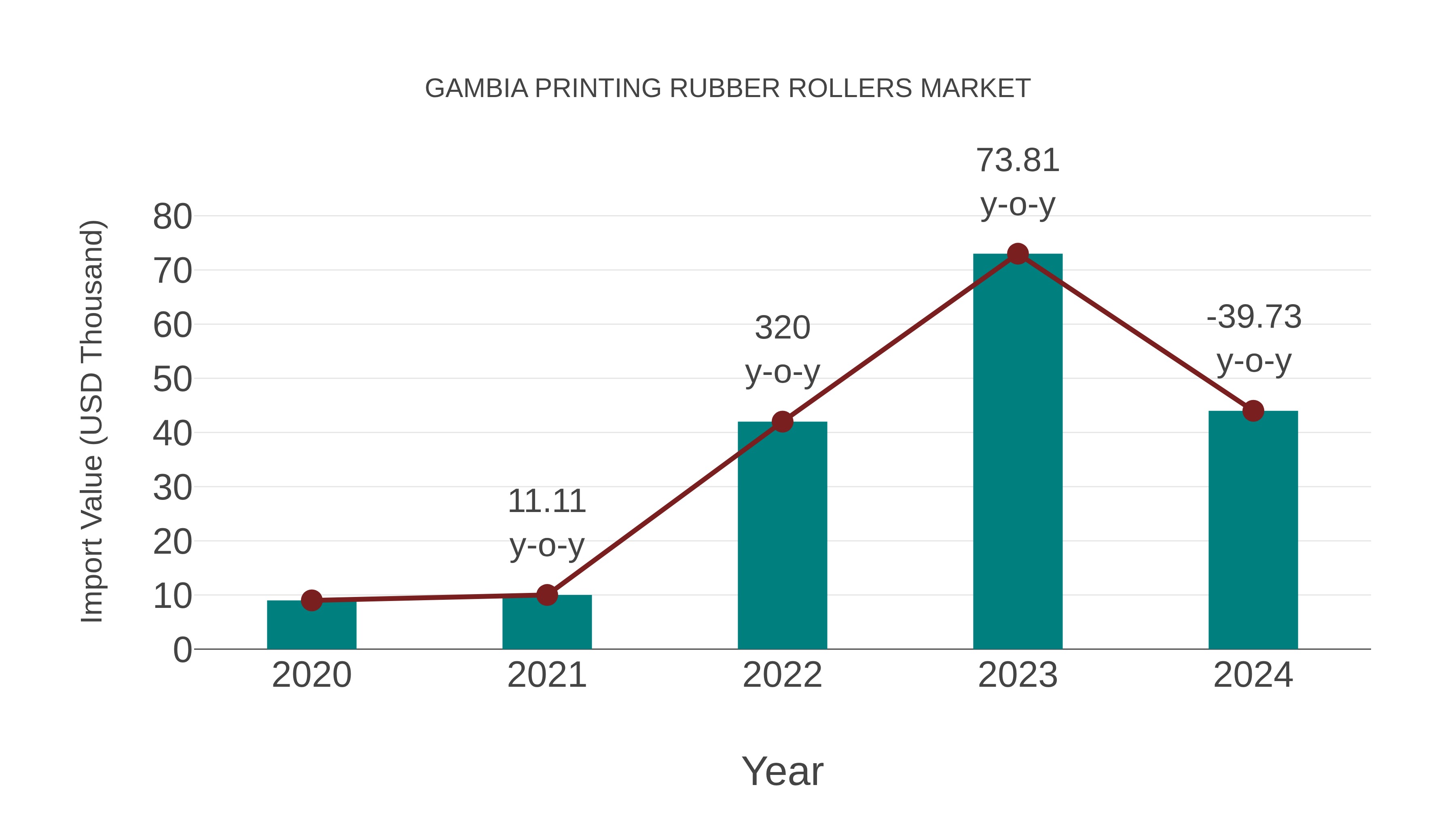 Gambia Printing Rubber Rollers Market: Import Trend Analysis