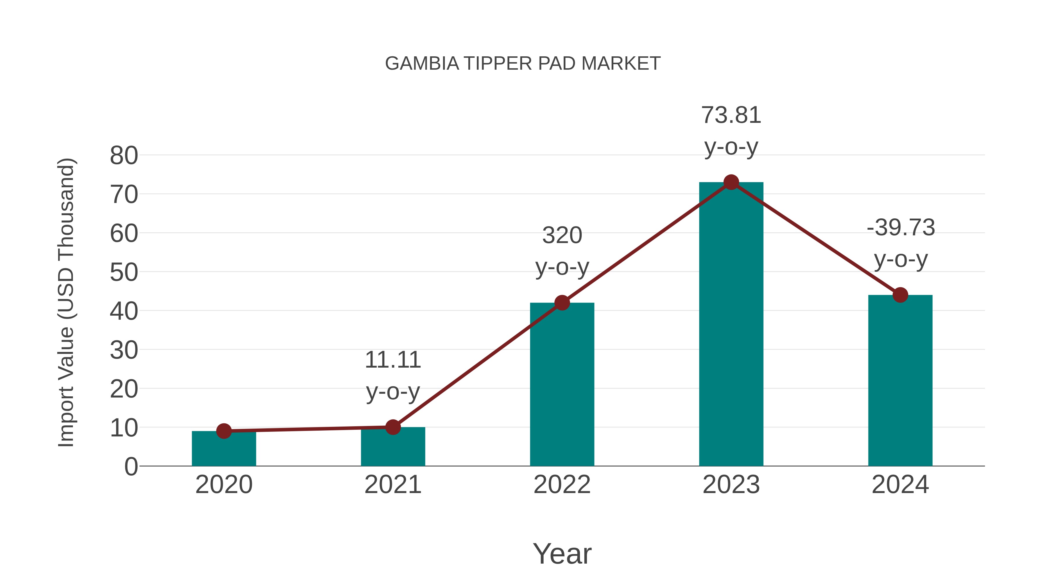 Gambia Tipper Pad Market: Import Trend Analysis