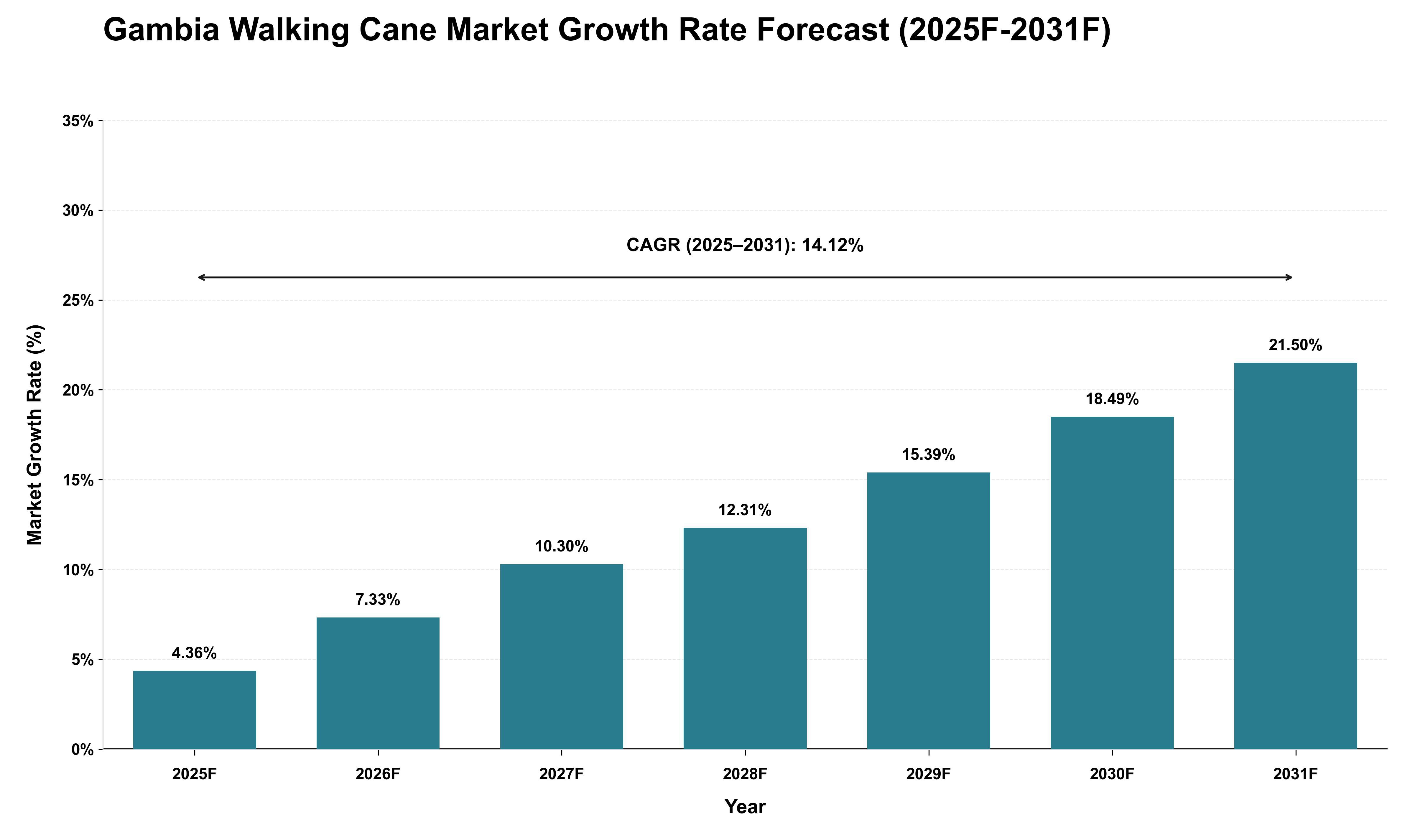 Gambia Walking Cane Market Growth Rate Analysis (2025 - 2031)