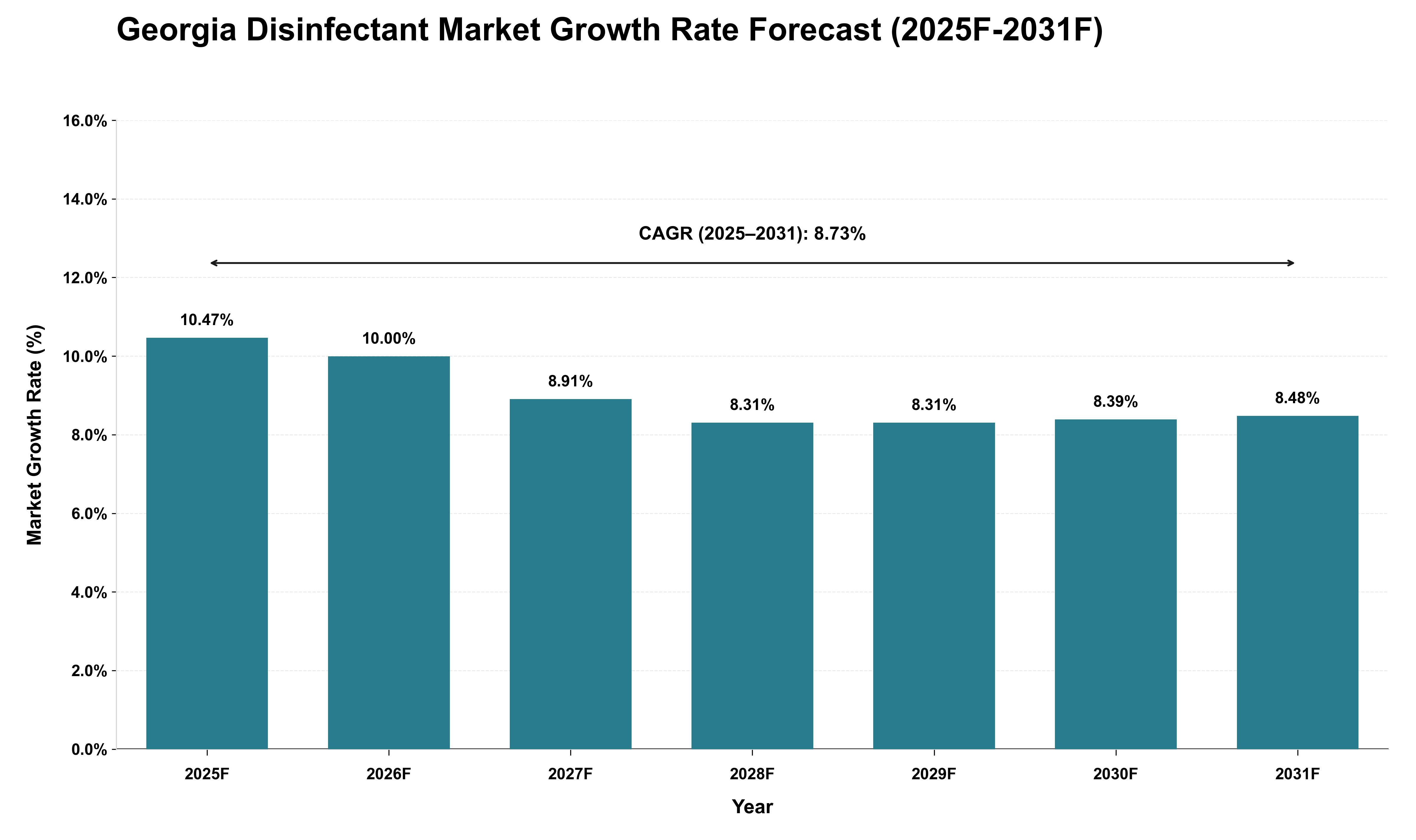Georgia Disinfectant Market Growth Rate Analysis (2025 - 2031)