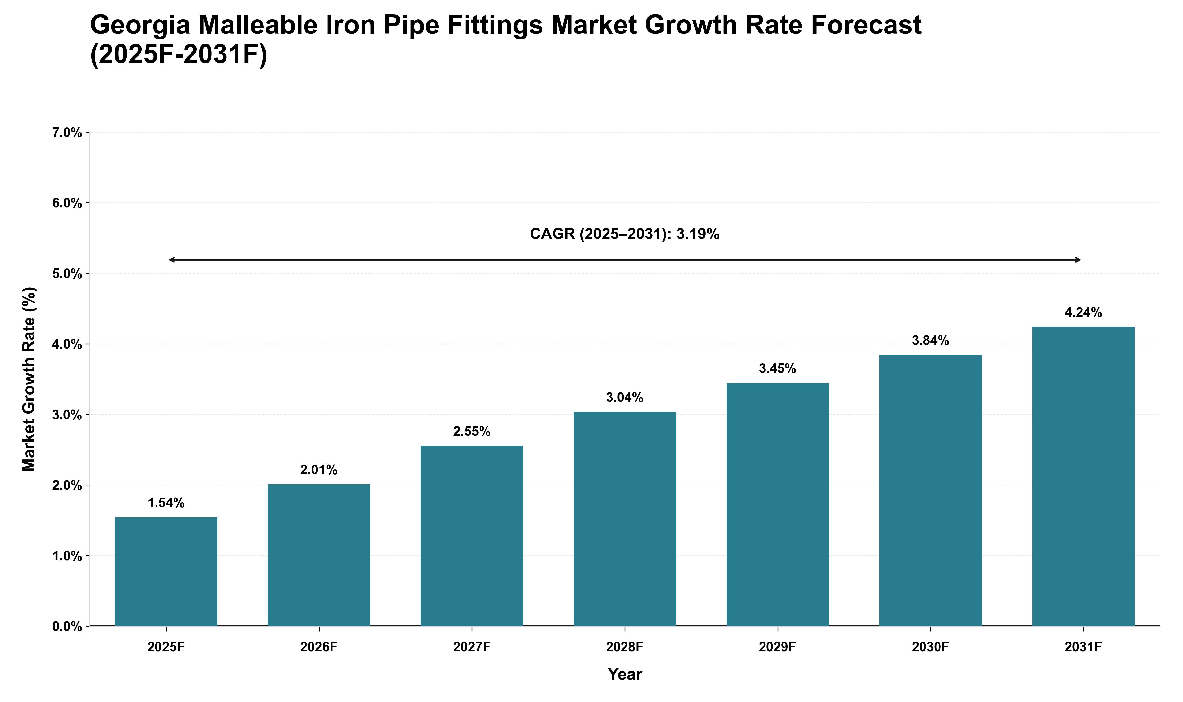 Georgia Malleable Iron Pipe Fittings Market Growth Rate Analysis (2025 - 2031)