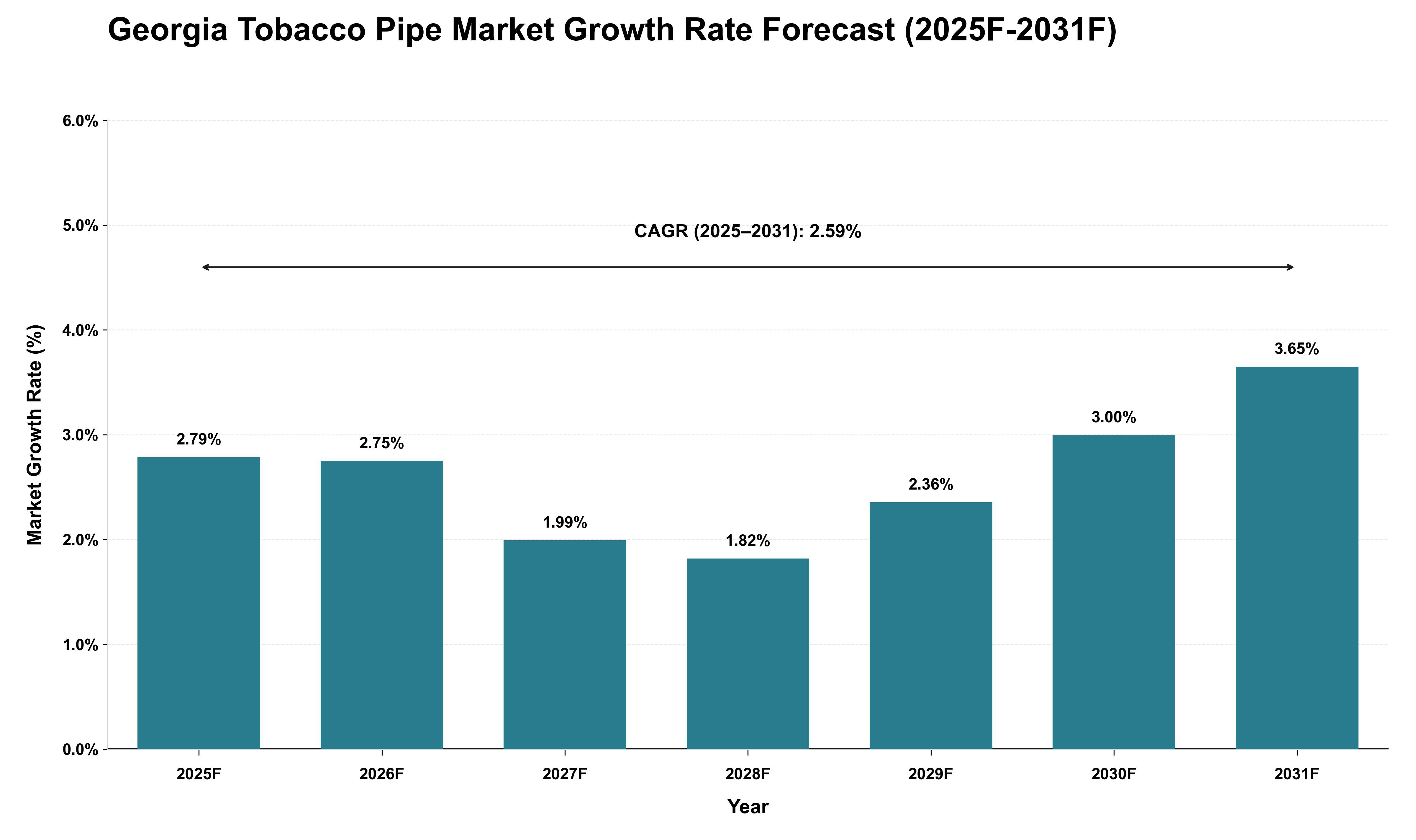 Georgia Tobacco Pipe Market Growth Rate Analysis (2025 - 2031)