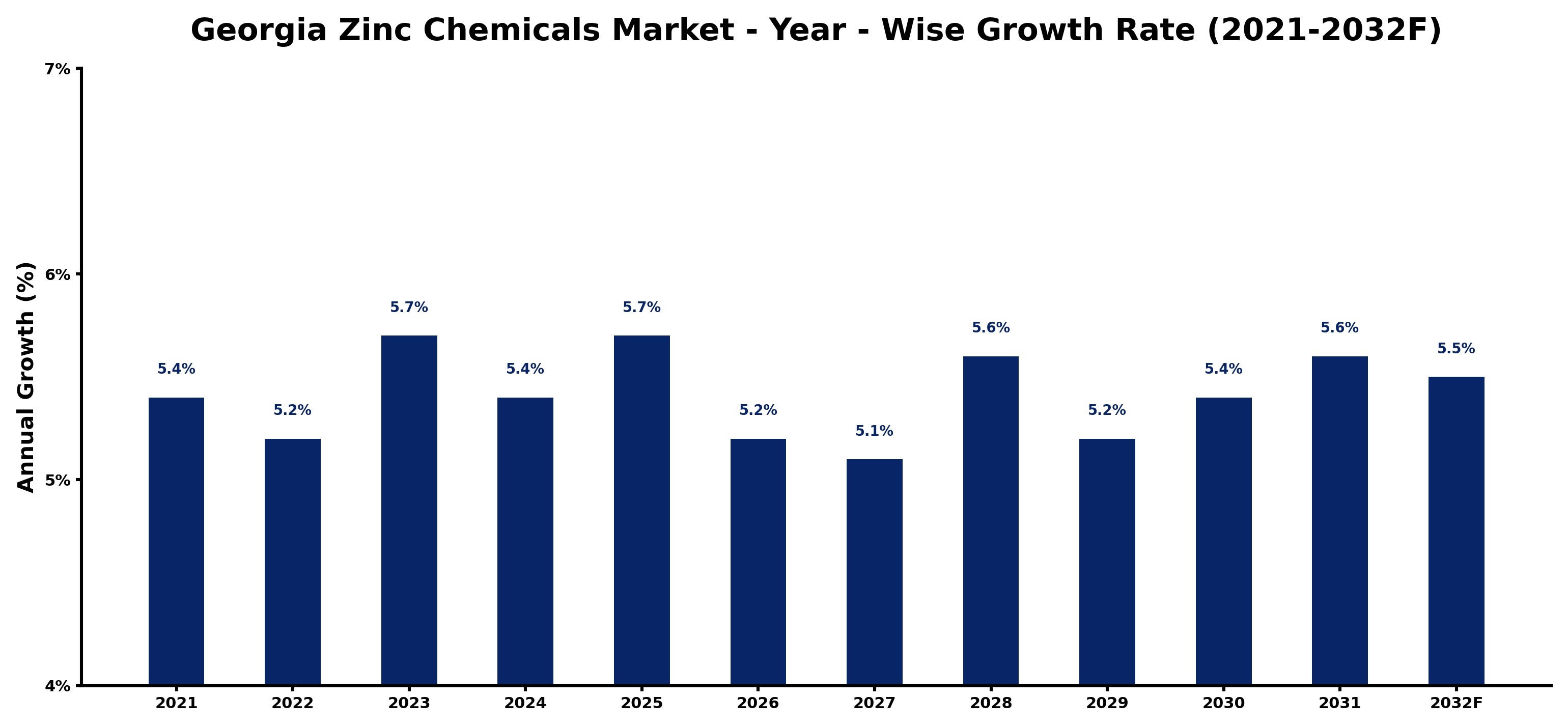 Georgia Zinc Chemicals Market Year-wise Growth Rate and Key Drivers