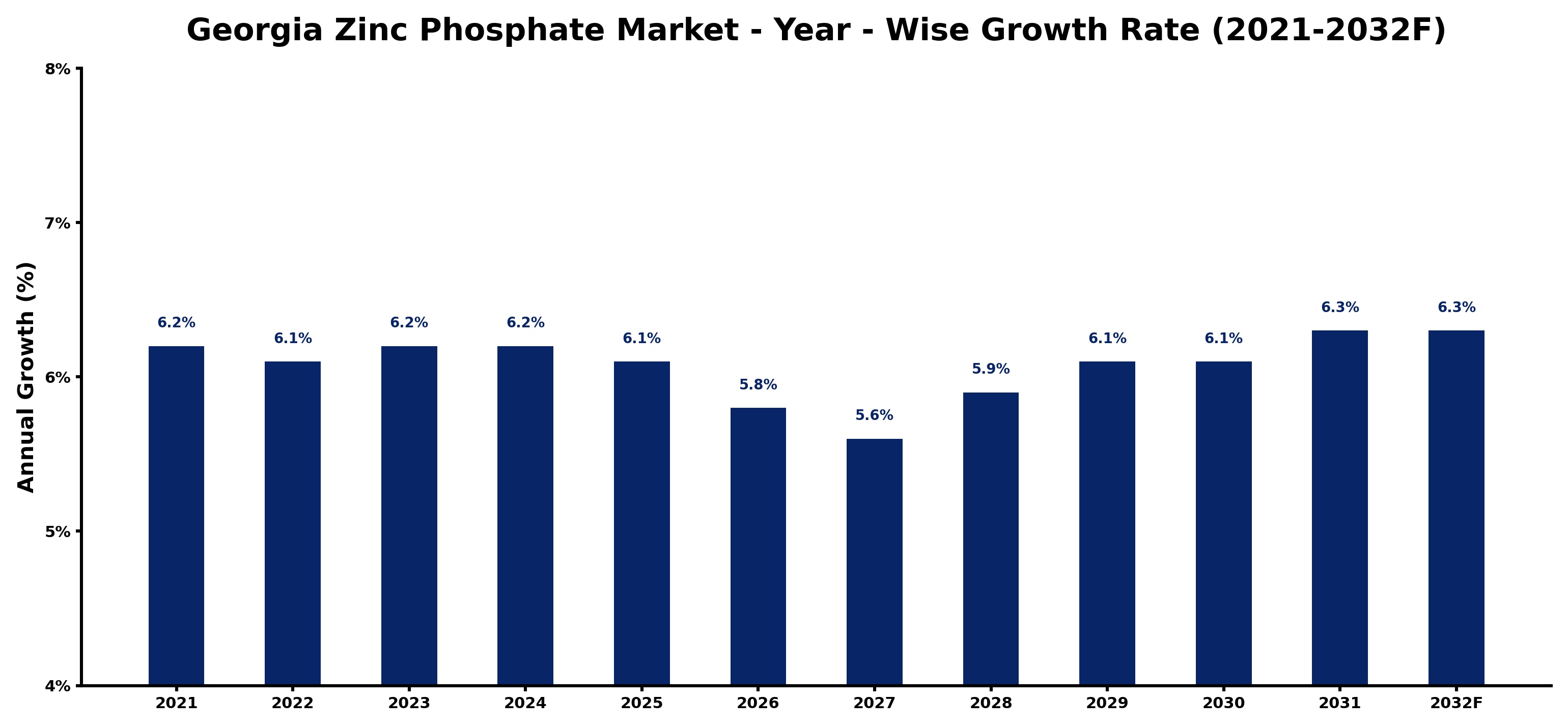 Georgia Zinc Phosphate Market Year-wise Growth Rate and Key Drivers