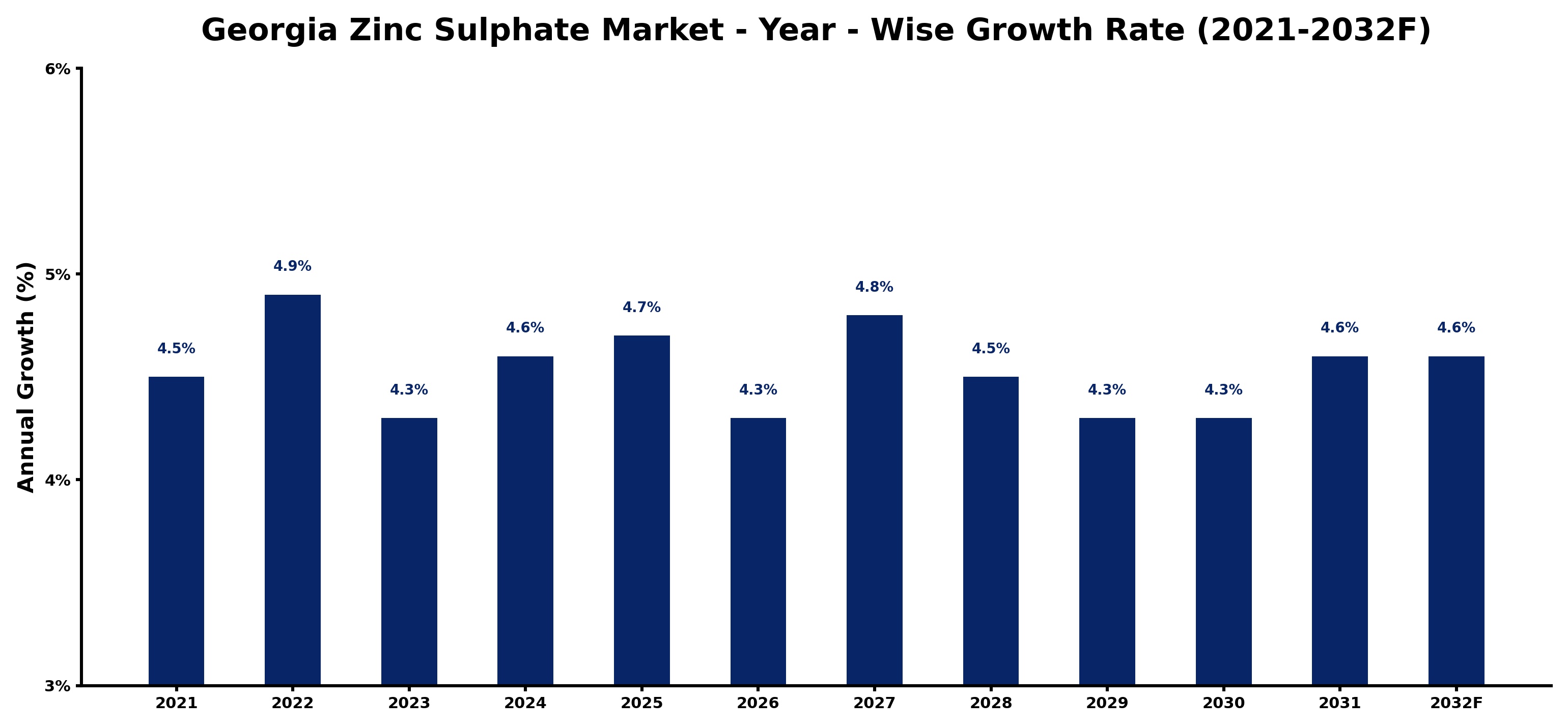 Georgia Zinc Sulphate Market Year-wise Growth Rate and Key Drivers