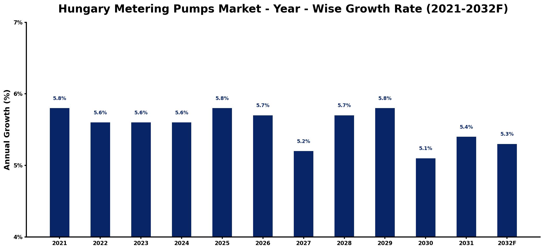 Hungary Metering Pumps Market Year-wise Growth Rate and Key Drivers