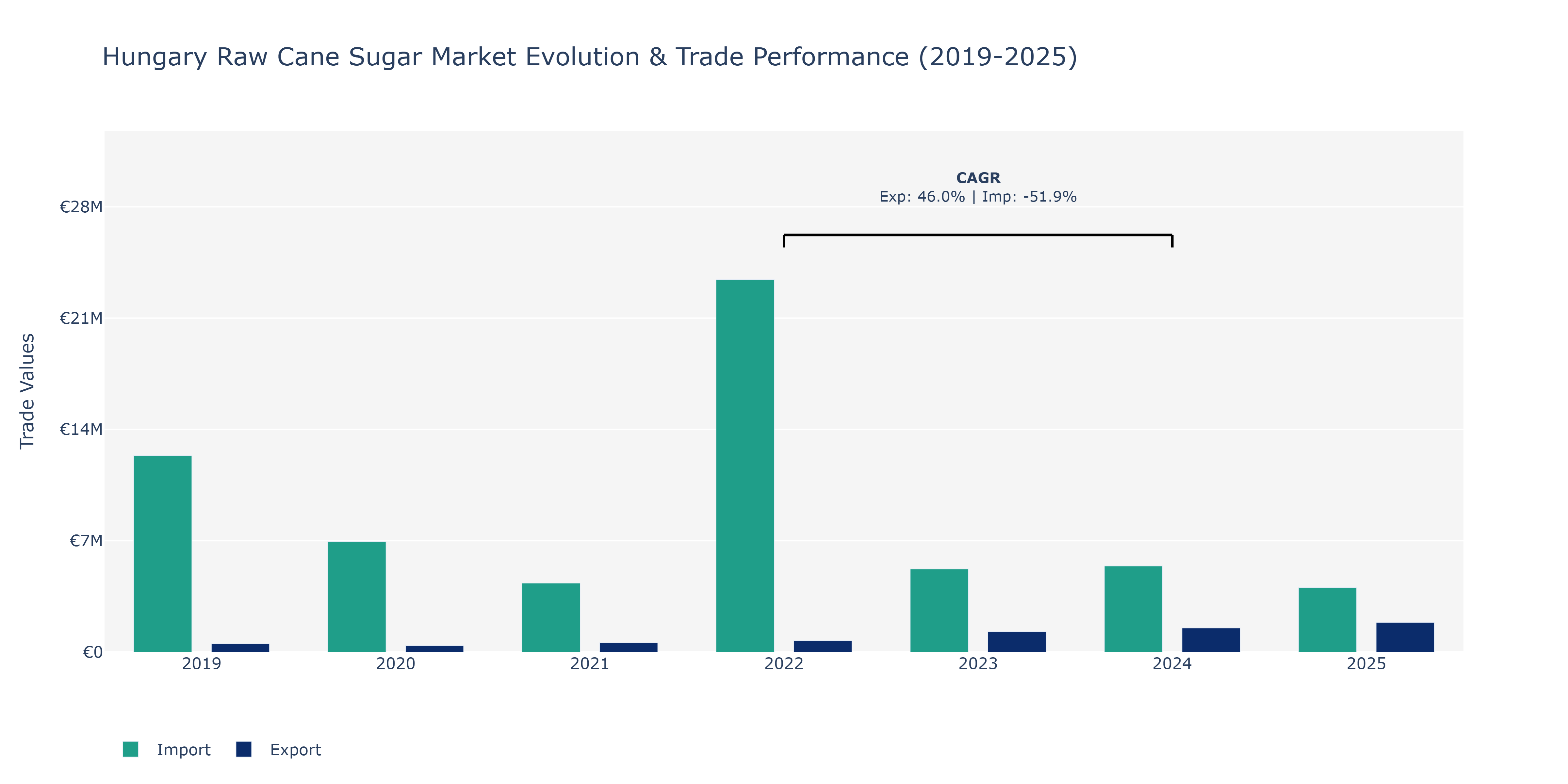 Hungary Raw Cane Sugar Market: Production & Trade Performance (2019-2025) Size