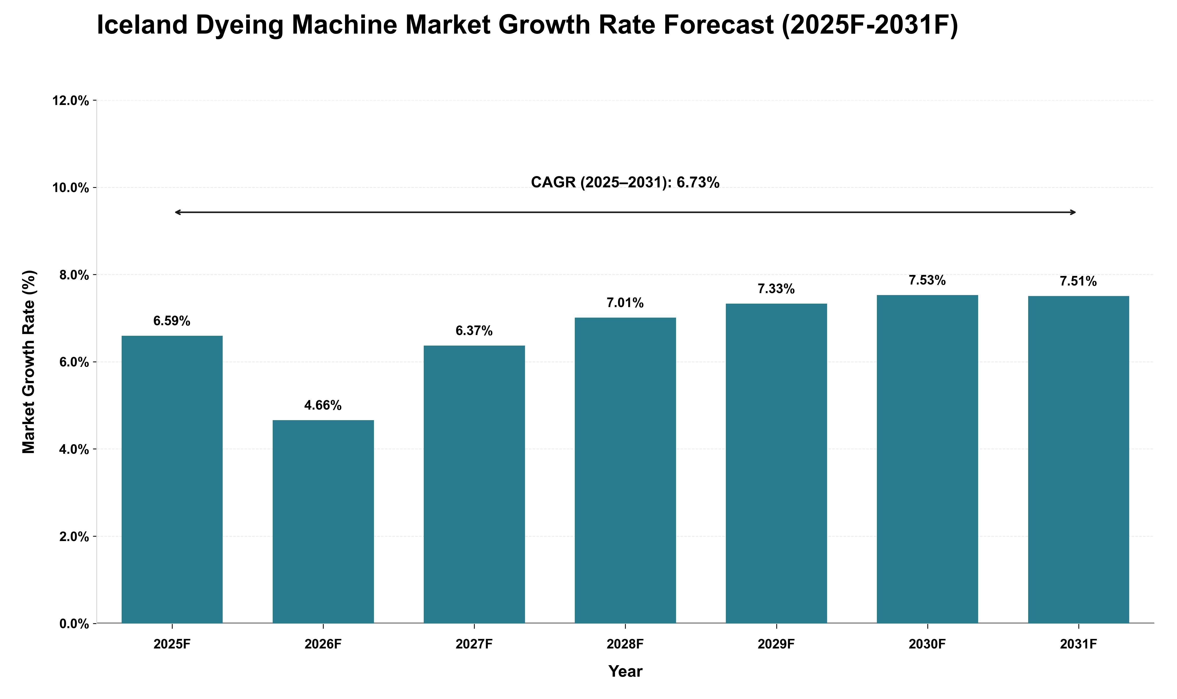 Iceland Dyeing Machine Market Growth Rate Analysis (2025 - 2031)