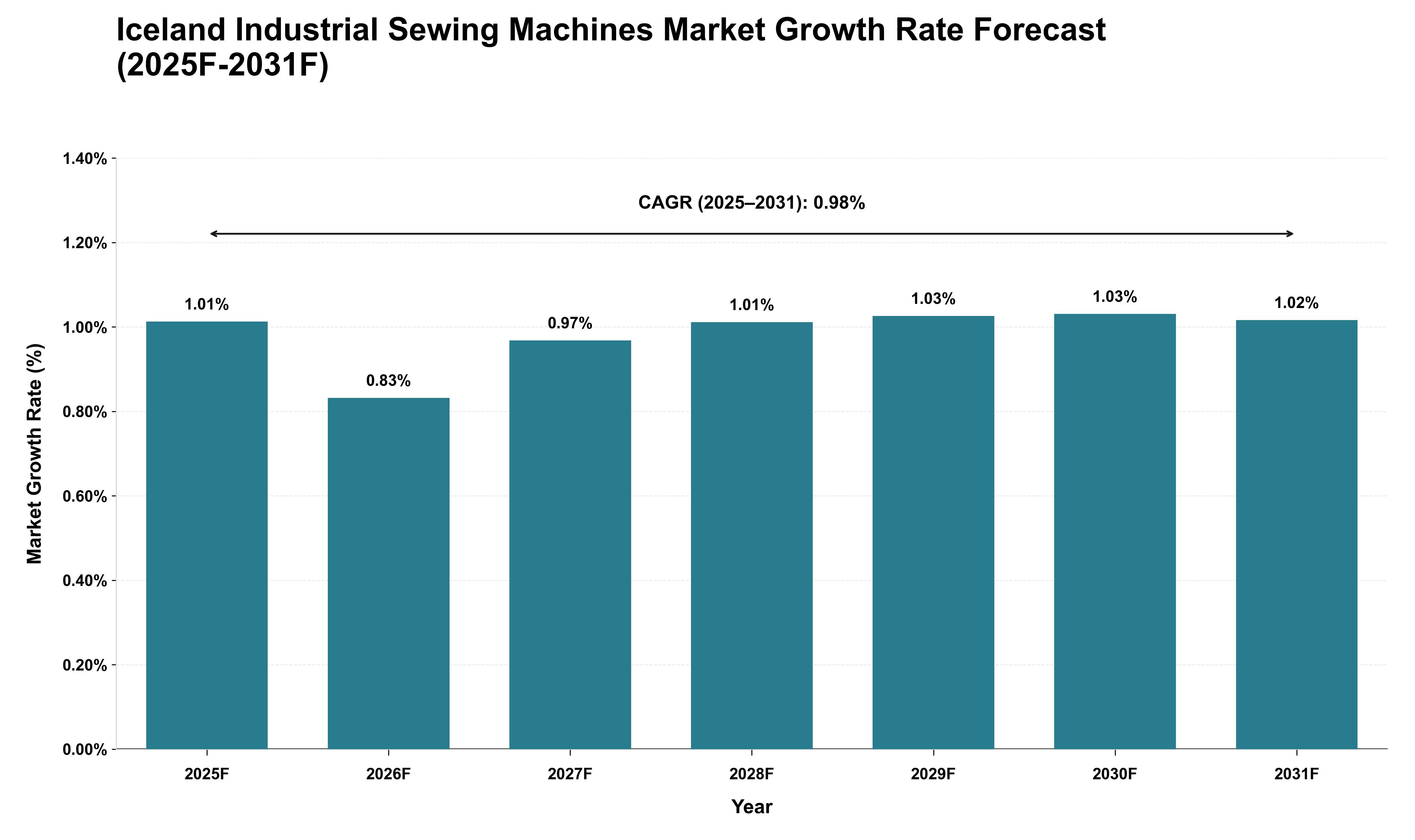 Iceland Industrial Sewing Machines Market Growth Rate Analysis (2025 - 2031)