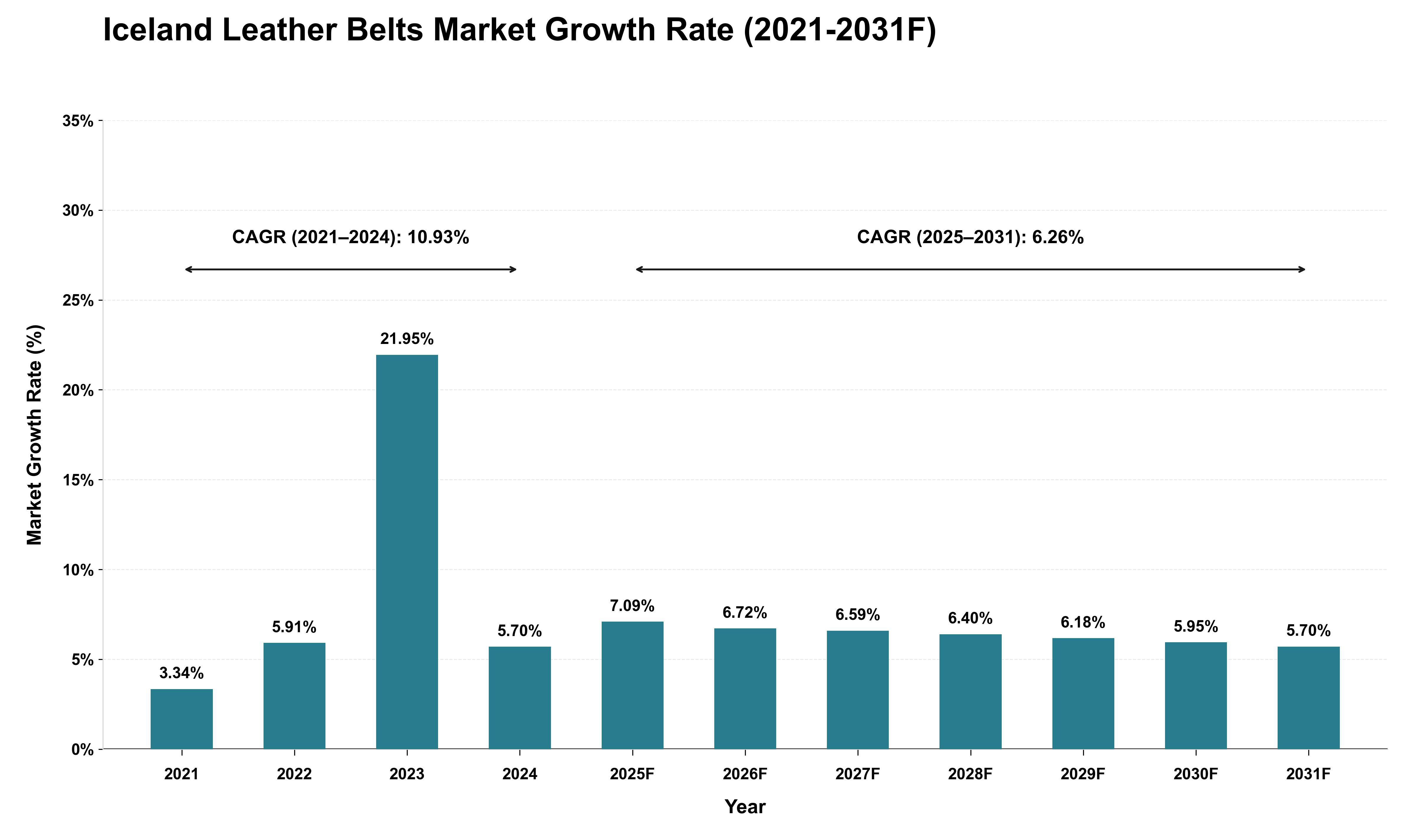 Iceland Leather Belts Market Growth Rate Analysis (2021 - 2031)