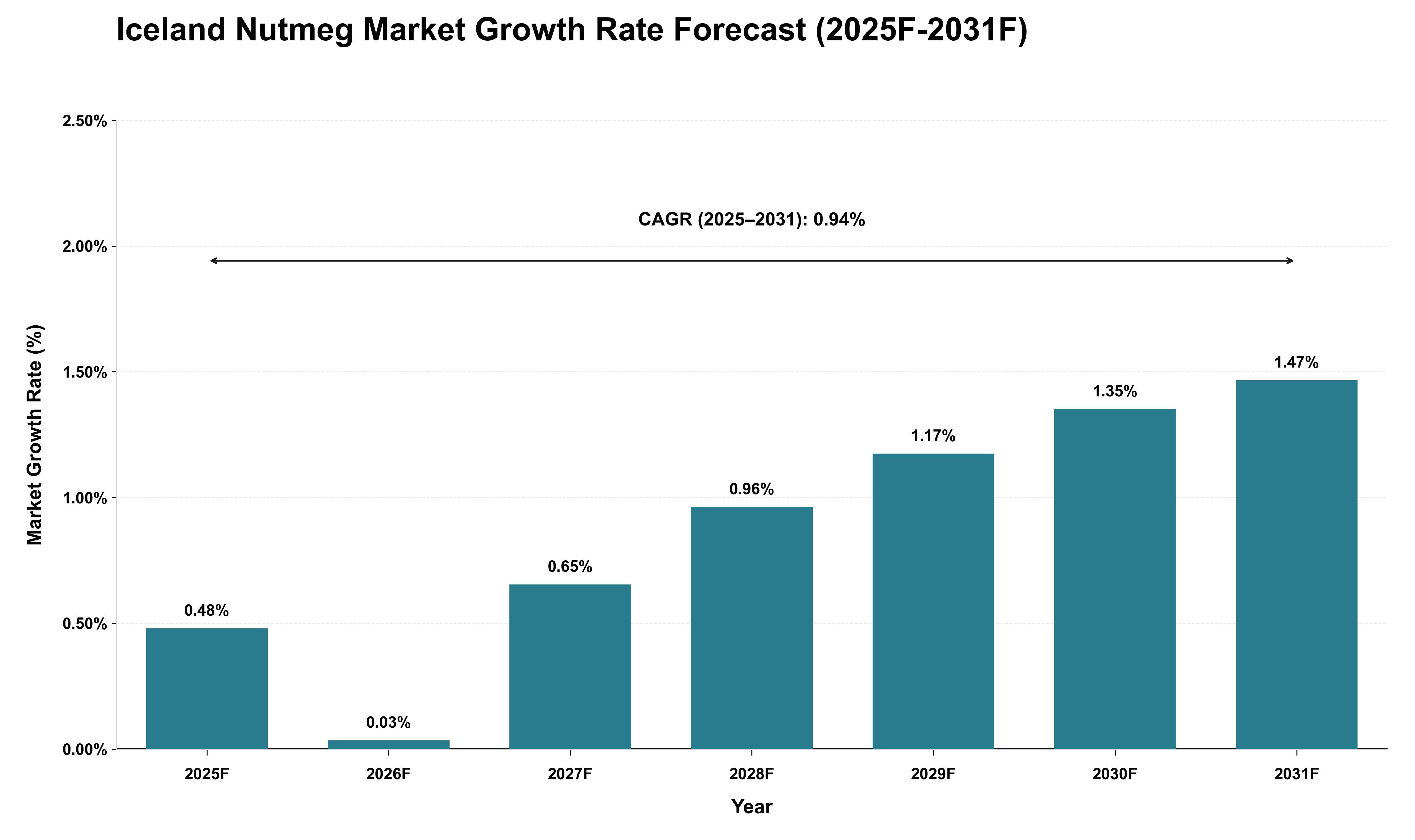Iceland Nutmeg Market Growth Rate Analysis (2025 - 2031)