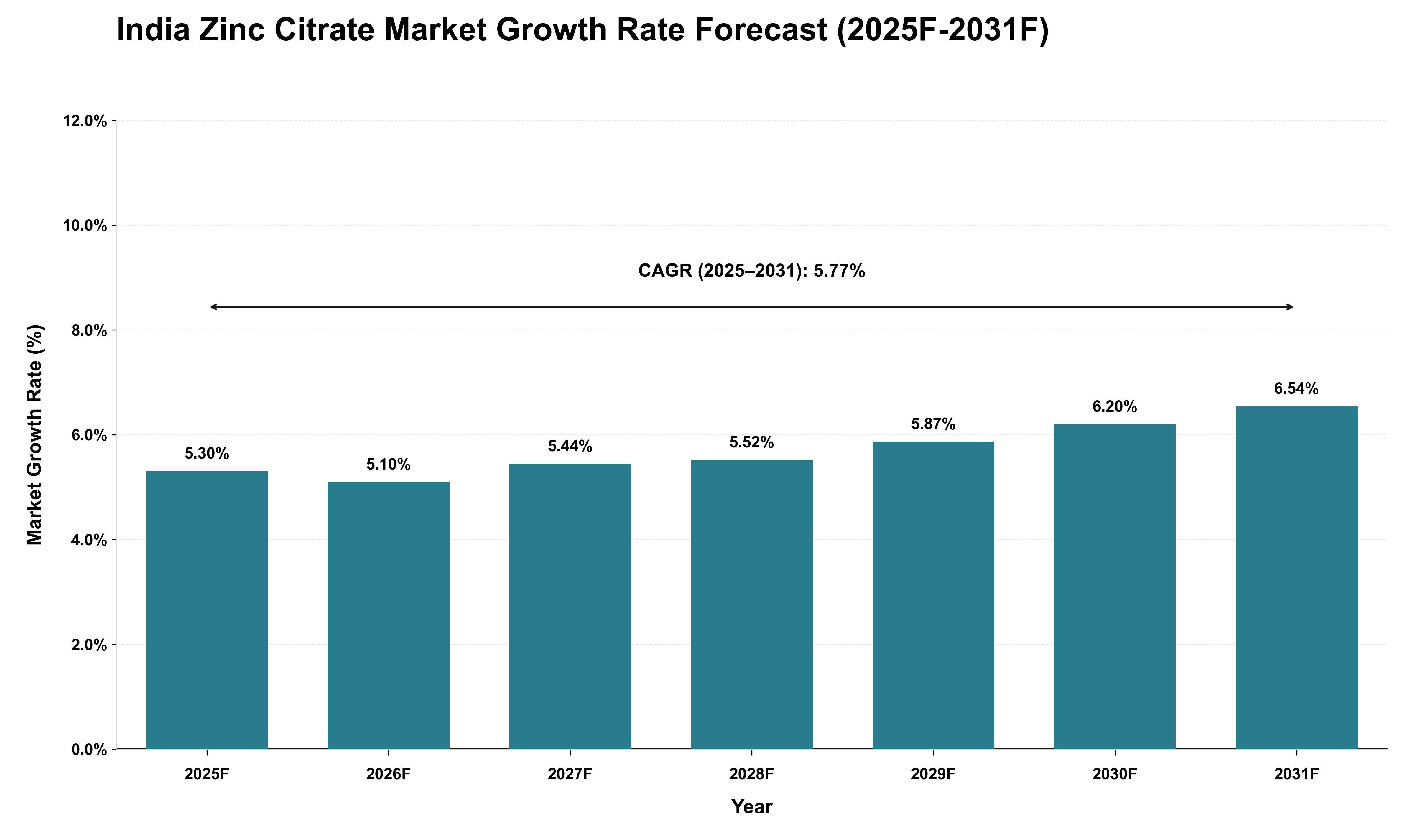 India Zinc Citrate Market Growth Rate Analysis (2025 - 2031)