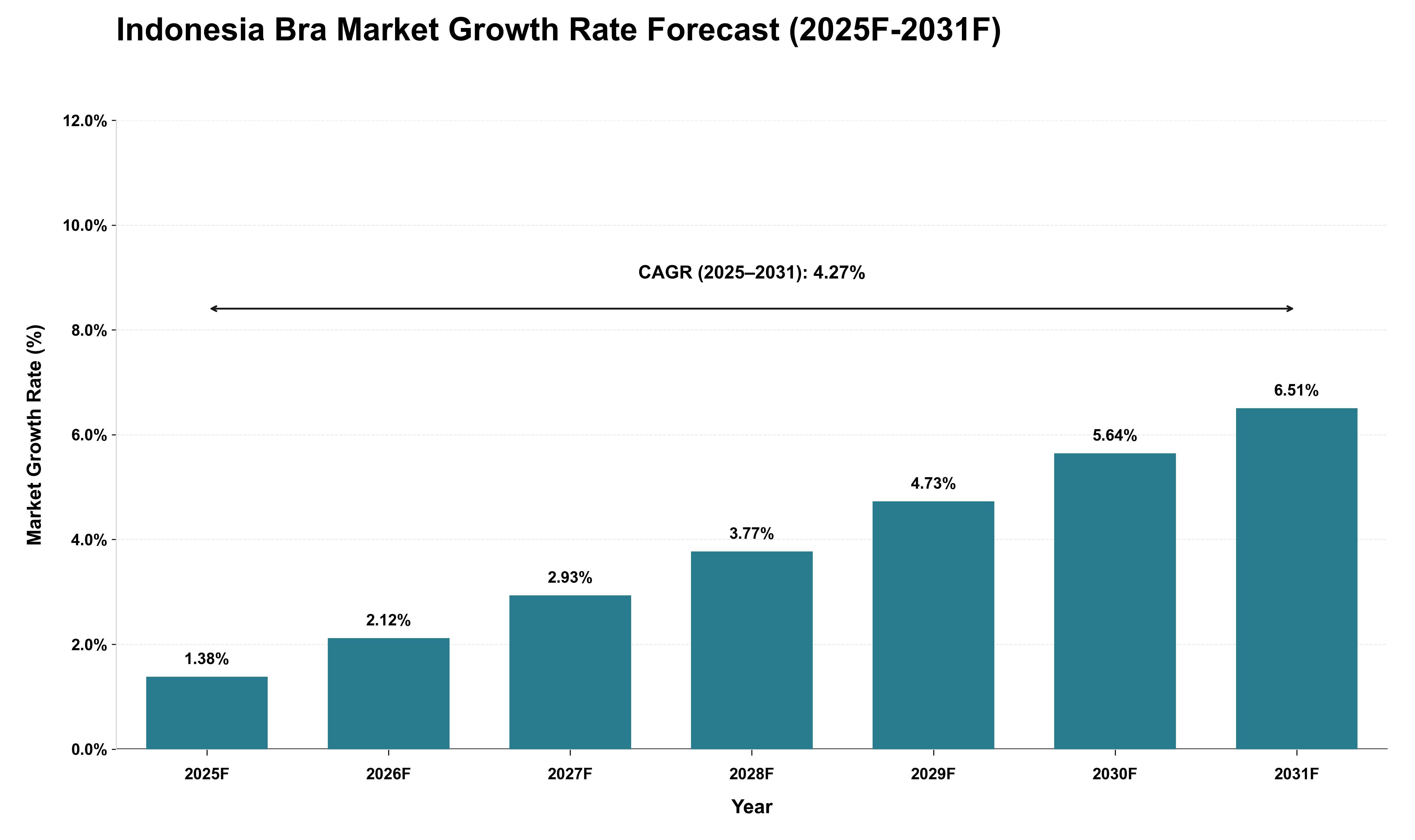Indonesia Bra Market Growth Rate Analysis (2025 - 2031)