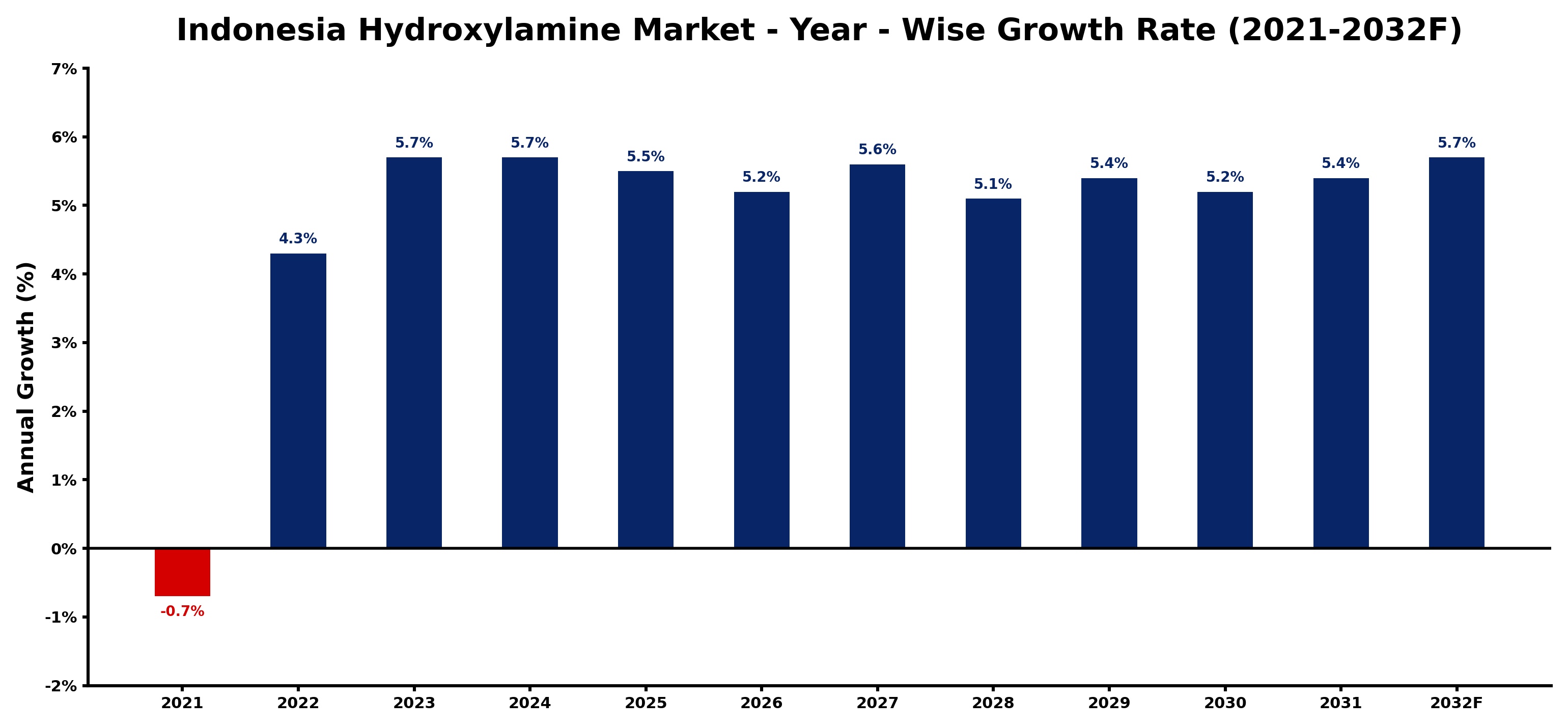 Indonesia Hydroxylamine Market Year-wise Growth Rate and Key Drivers