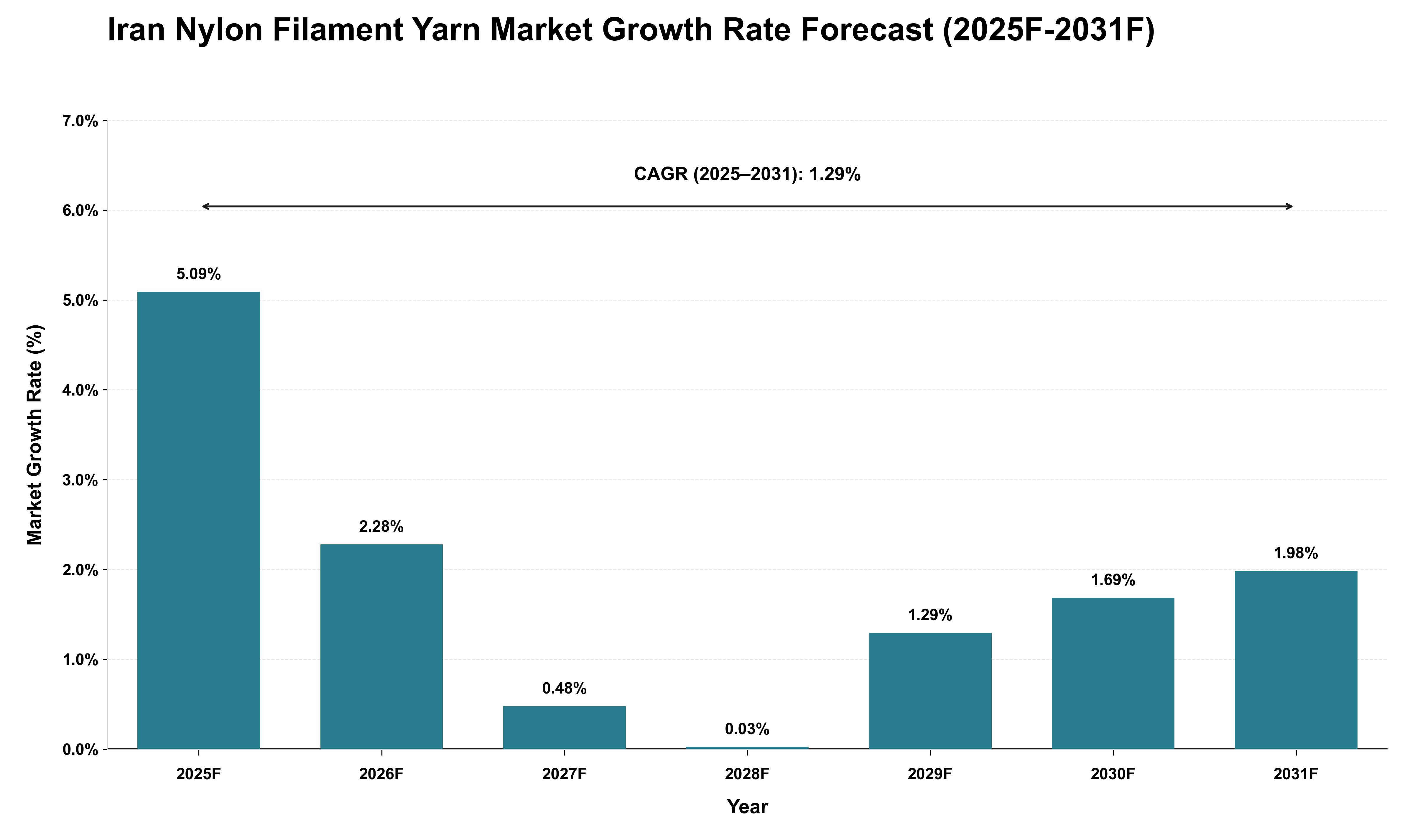 Iran Nylon Filament Yarn Market Growth Rate Analysis (2025 - 2031)