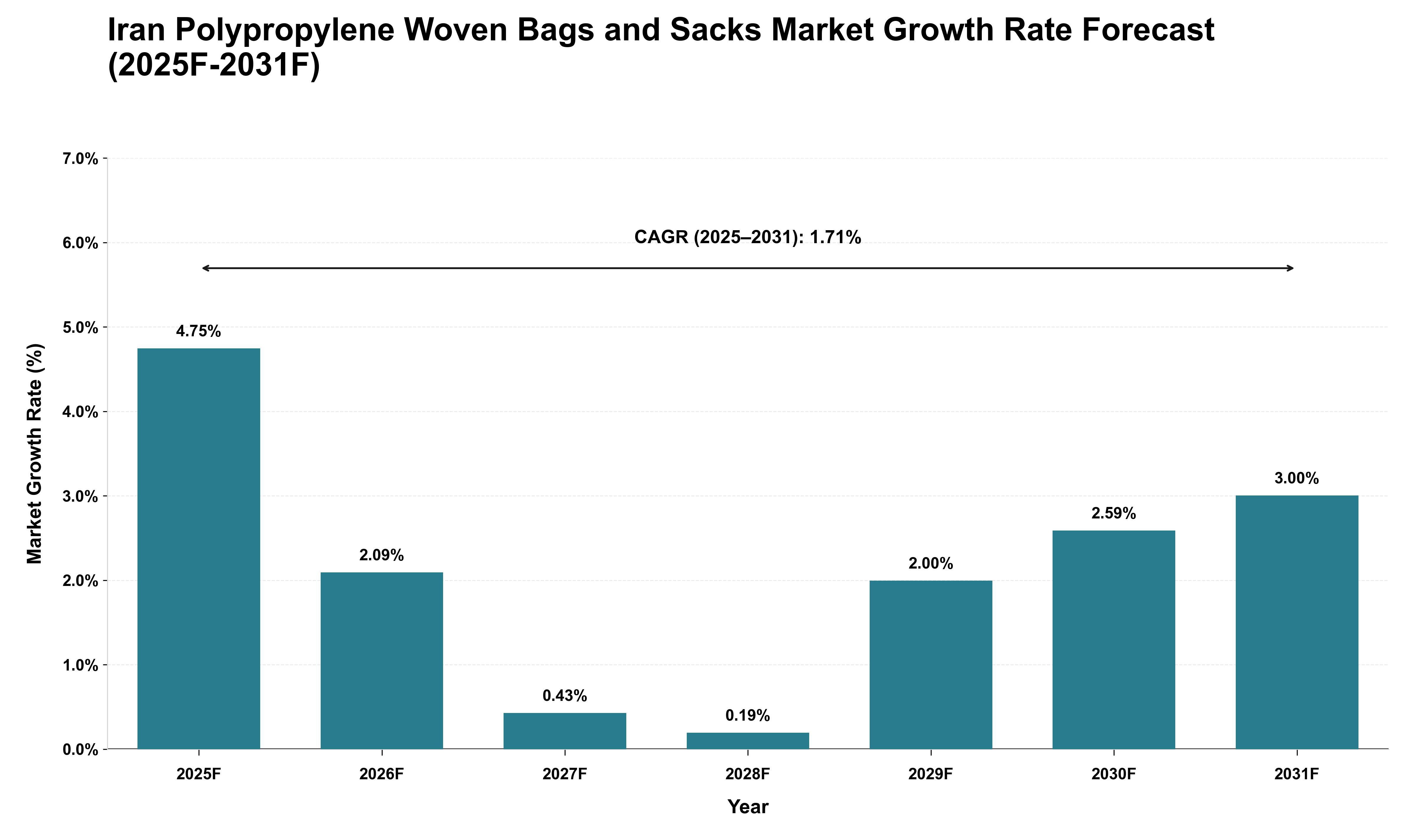 Iran Polypropylene Woven Bags and Sacks Market Growth Rate Analysis (2025 - 2031)