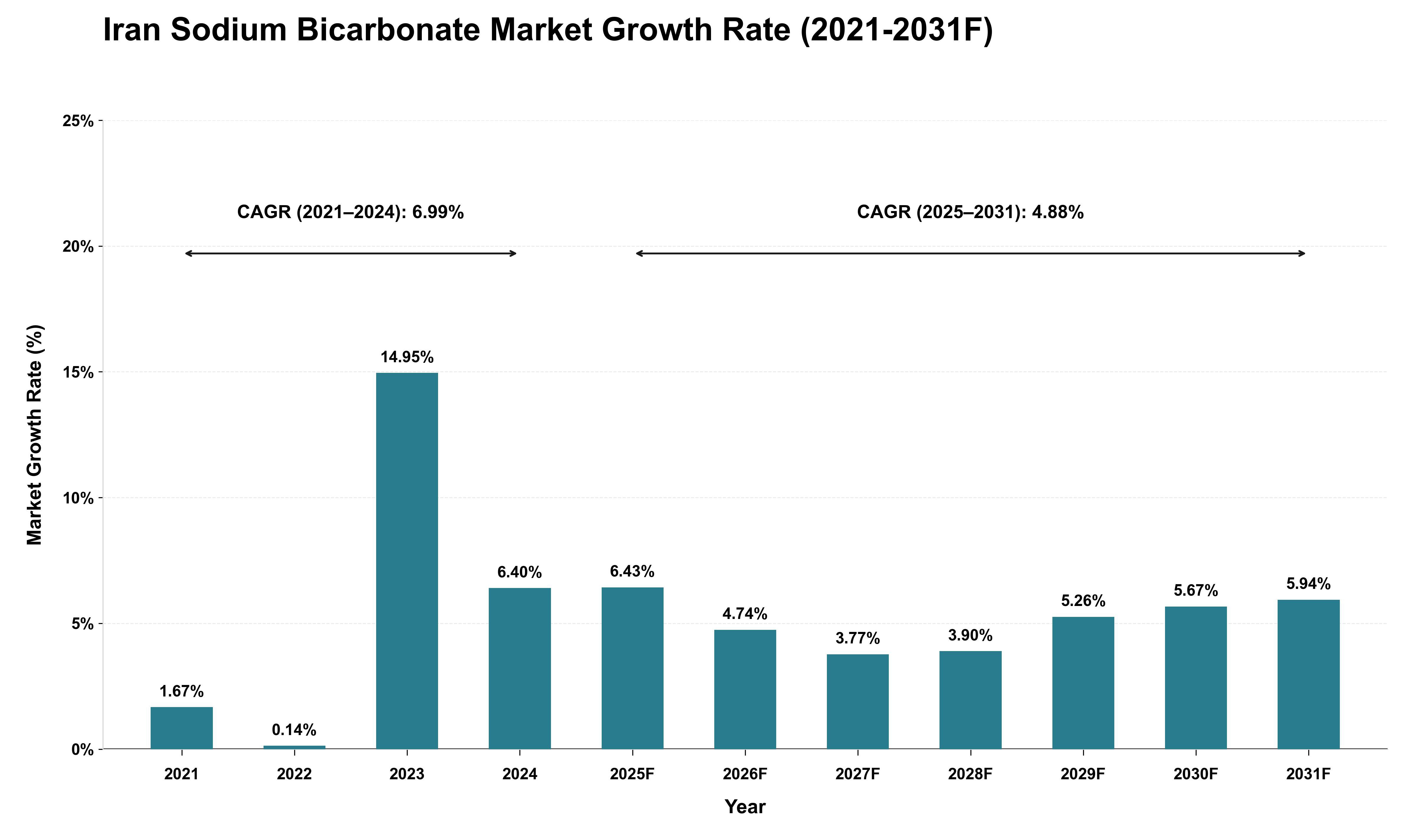 Iran Sodium Bicarbonate Market Growth Rate Analysis (2021 - 2031)