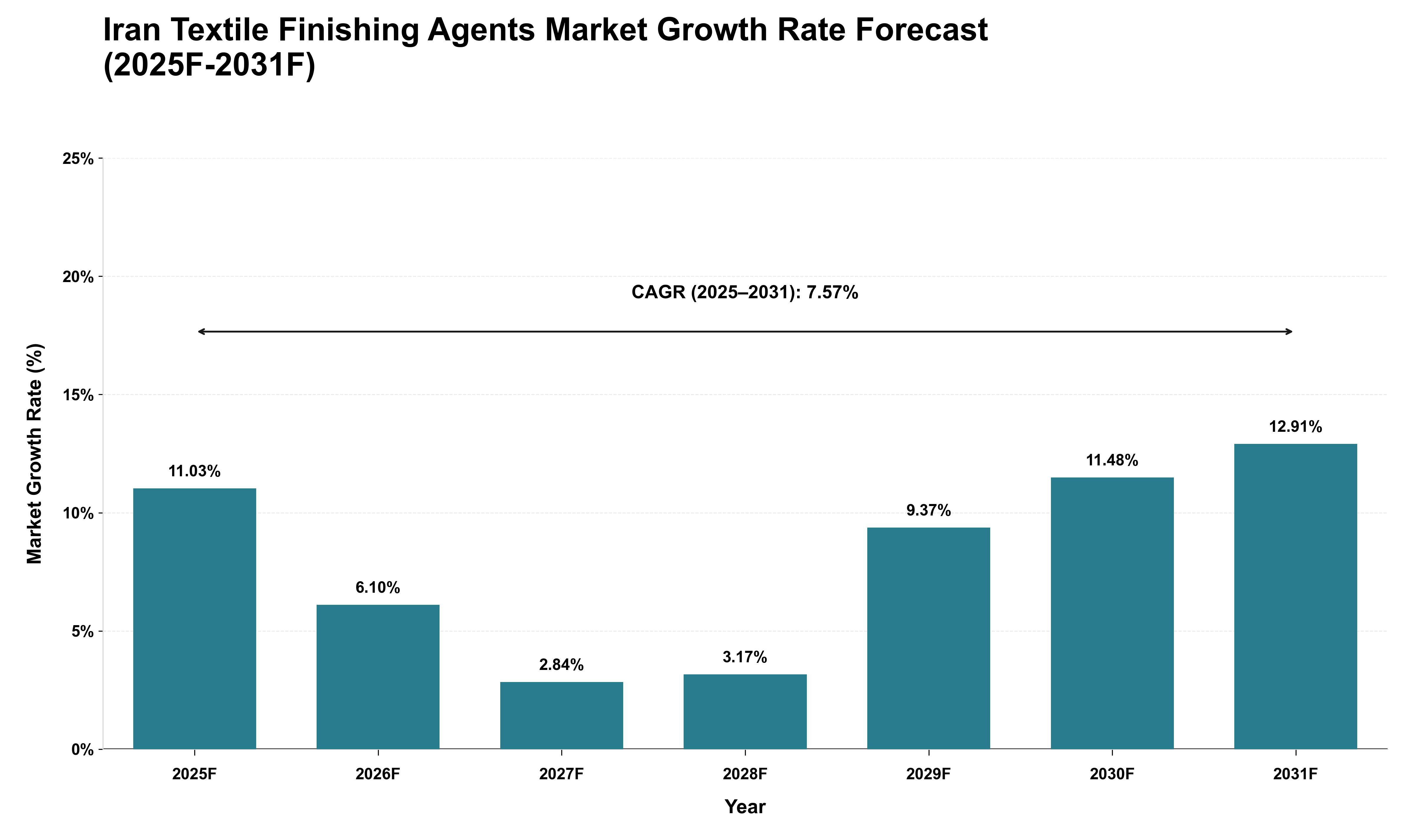 Iran Textile Finishing Agents Market Growth Rate Analysis (2025 - 2031)