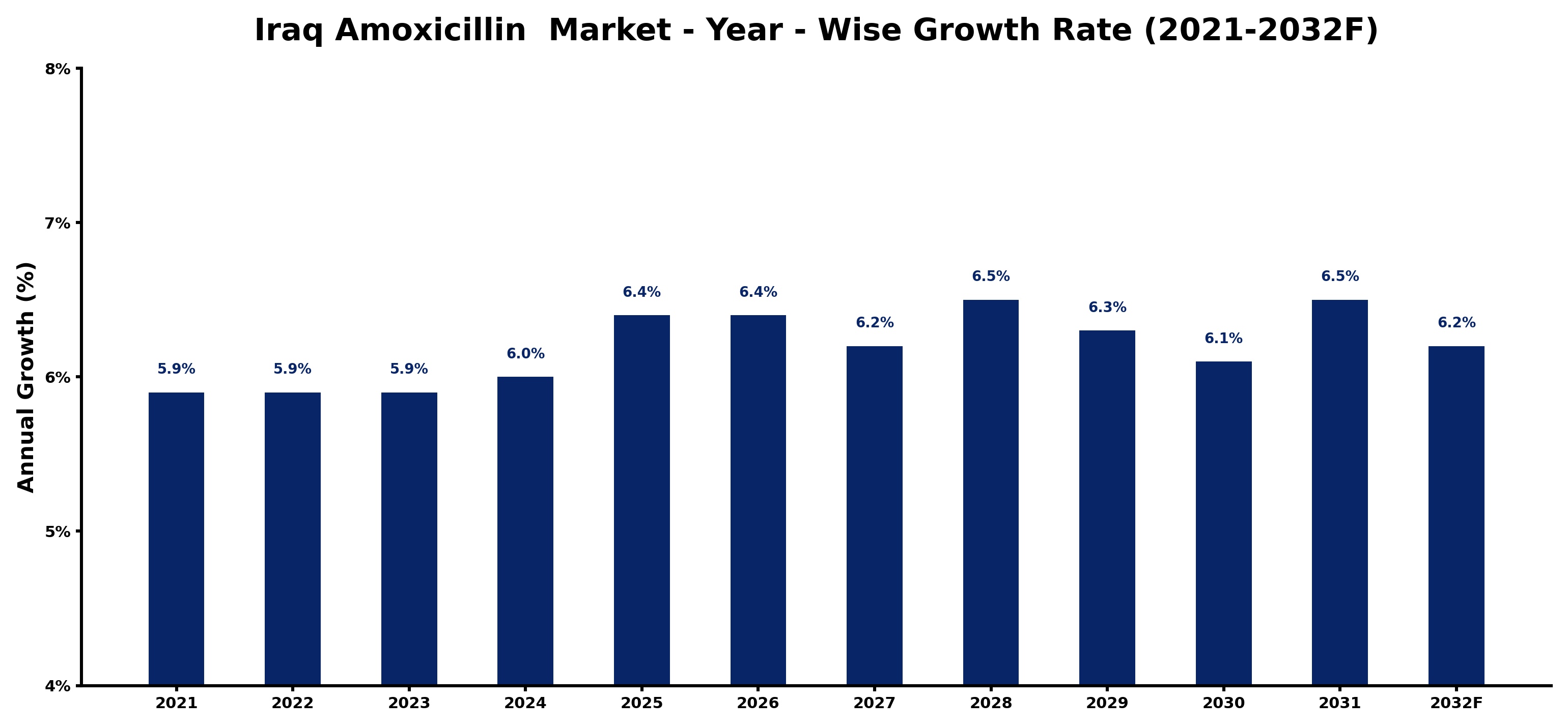 Iraq Amoxicillin  Market Year-wise Growth Rate and Key Drivers