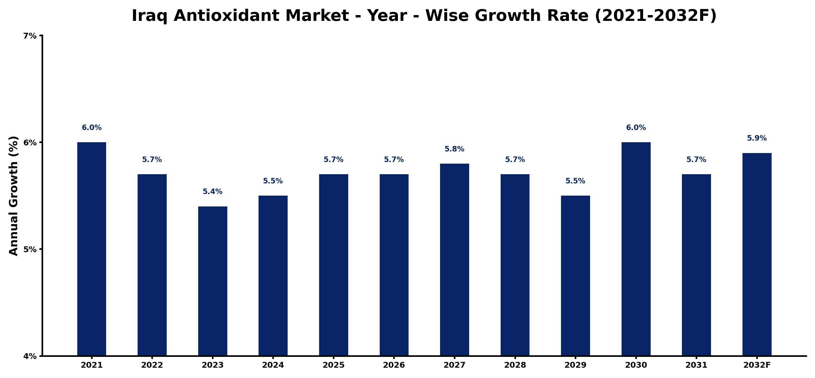 Iraq Antioxidant Market Year-wise Growth Rate and Key Drivers