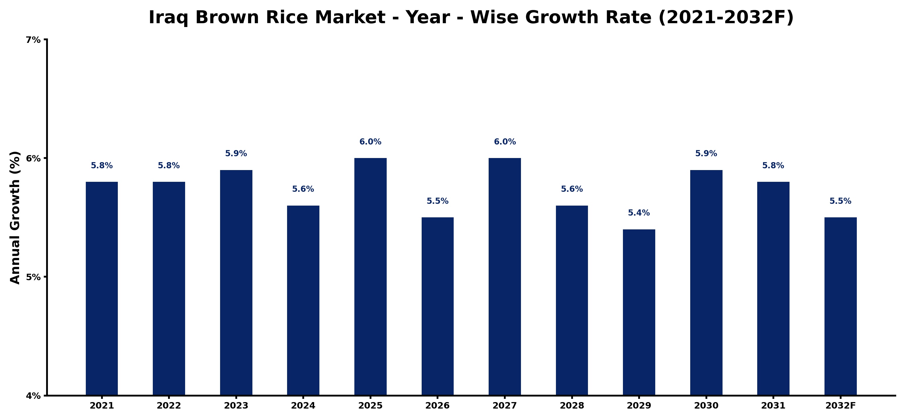 Iraq Brown Rice Market Year-wise Growth Rate and Key Drivers
