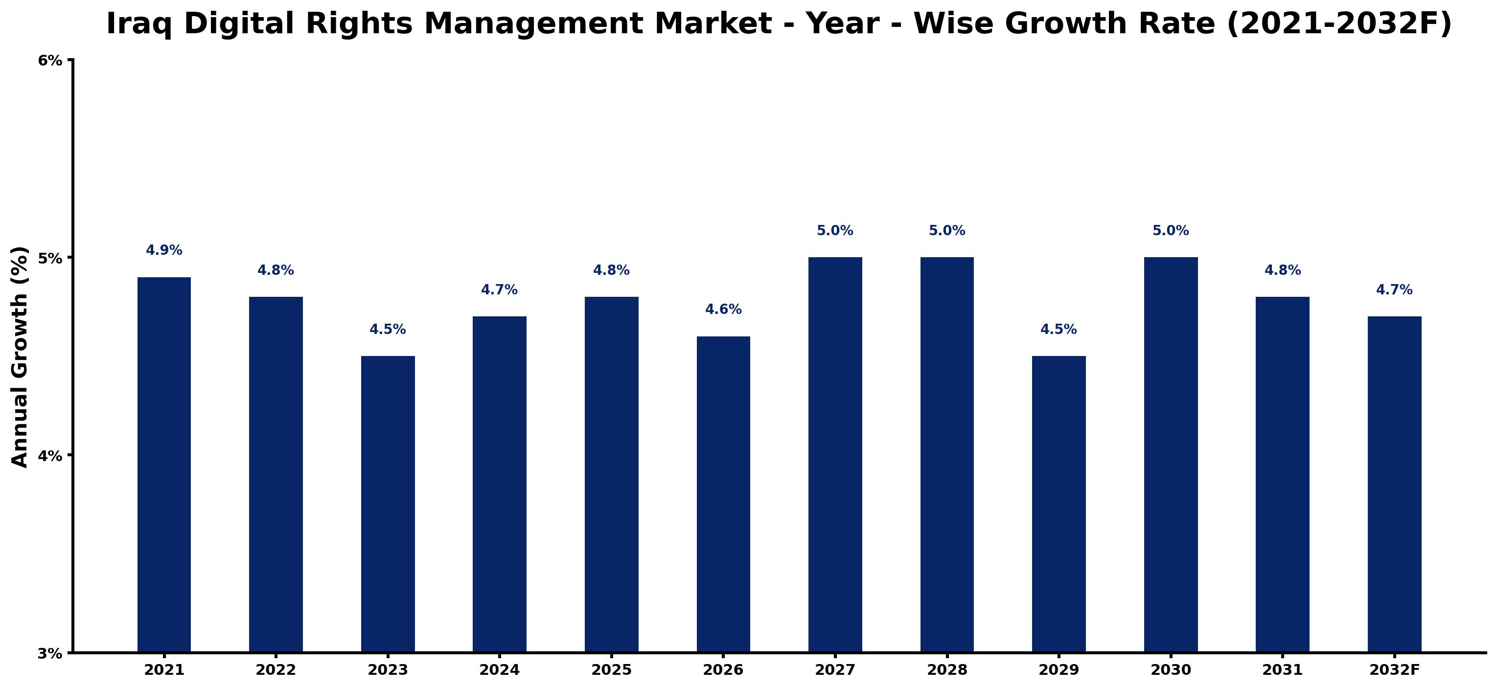 Iraq Digital Rights Management Market Year-wise Growth Rate and Key Drivers