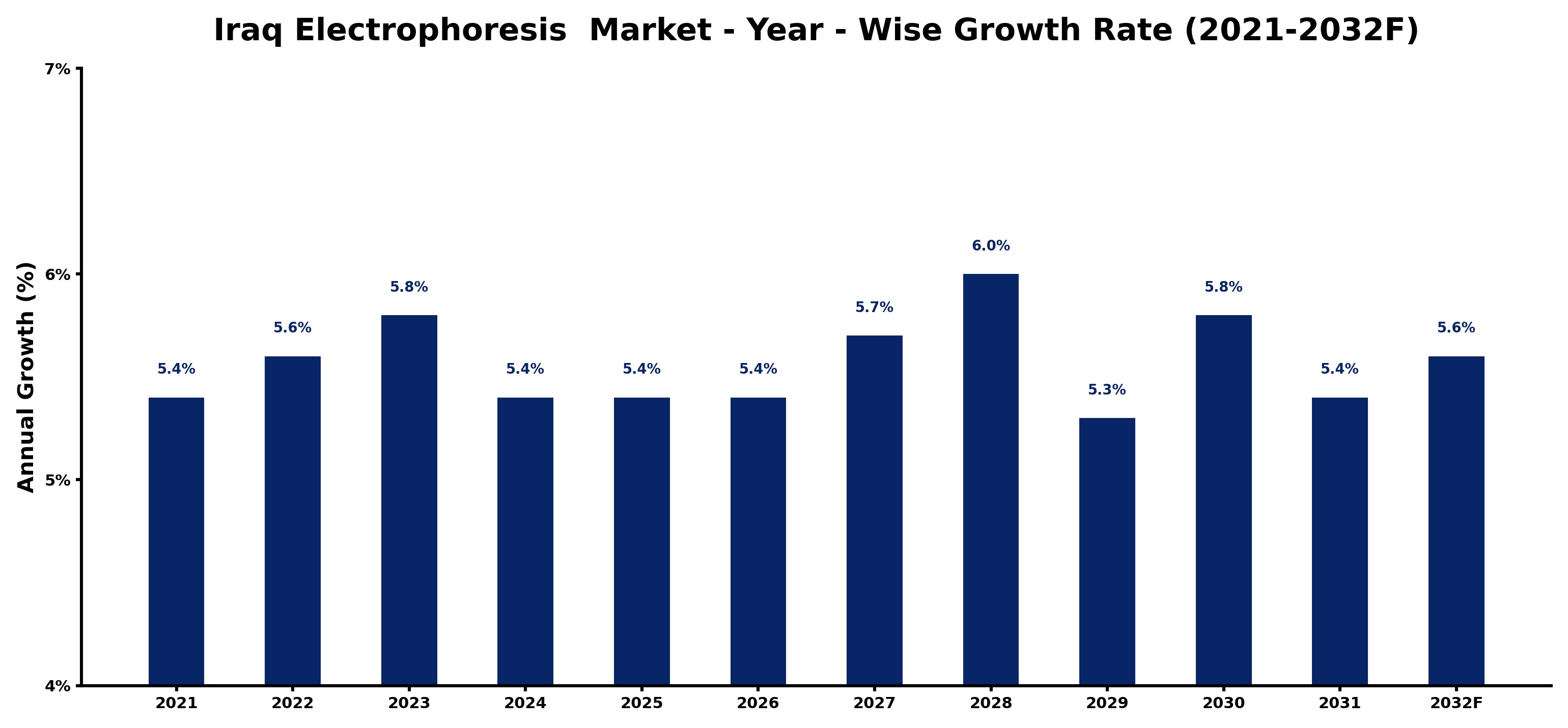 Iraq Electrophoresis  Market Year-wise Growth Rate and Key Drivers