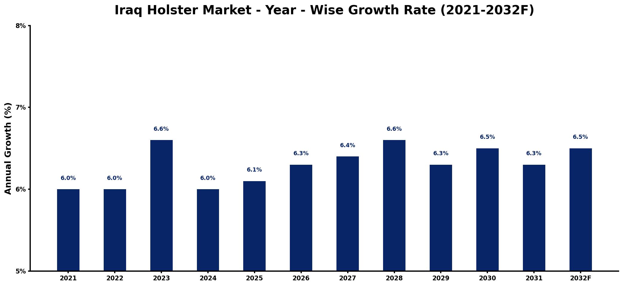 Iraq Holster Market Year-wise Growth Rate and Key Drivers