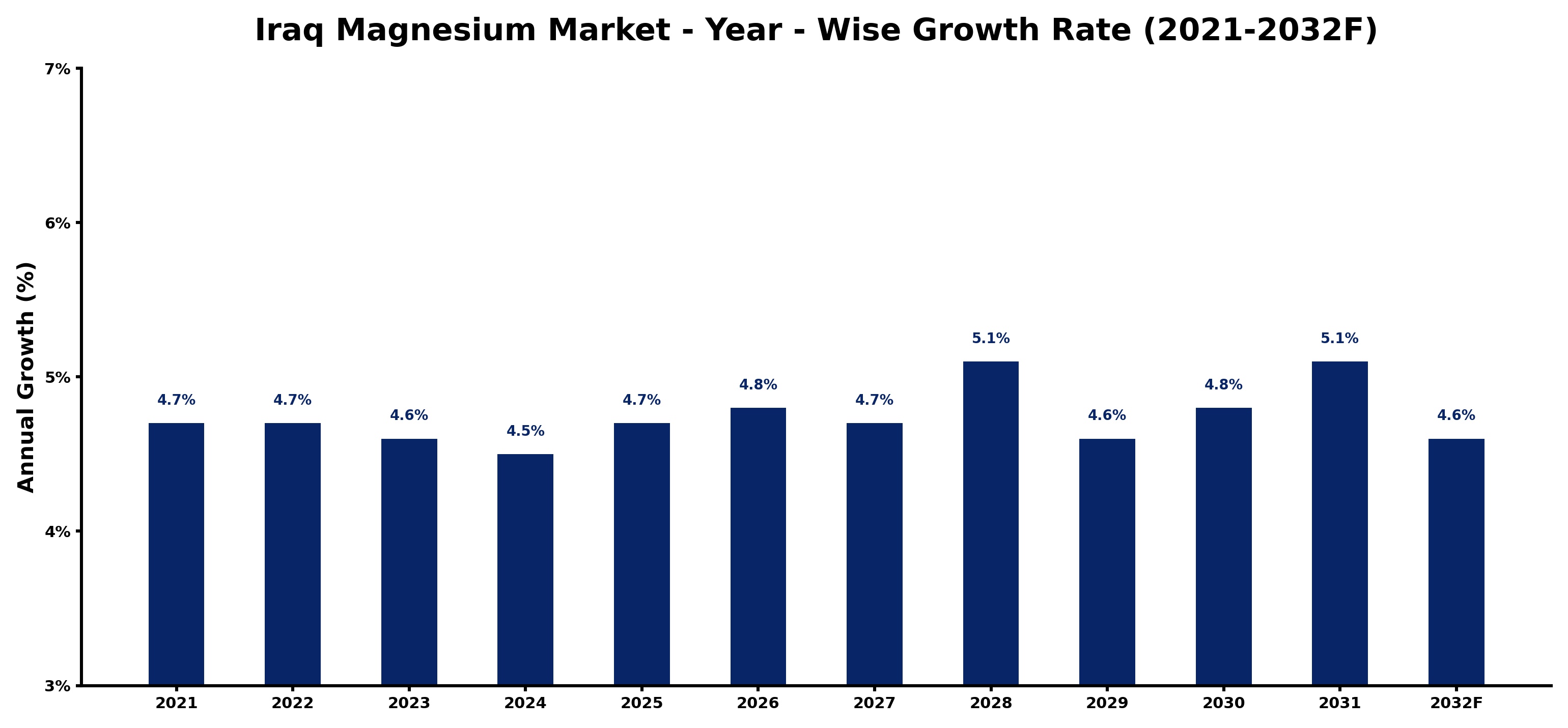 Iraq Magnesium Market Year-wise Growth Rate and Key Drivers
