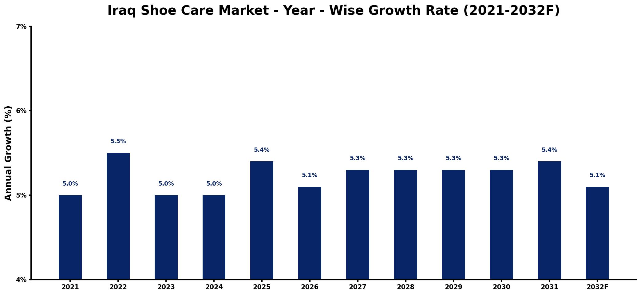 Iraq Shoe Care Market Year-wise Growth Rate and Key Drivers