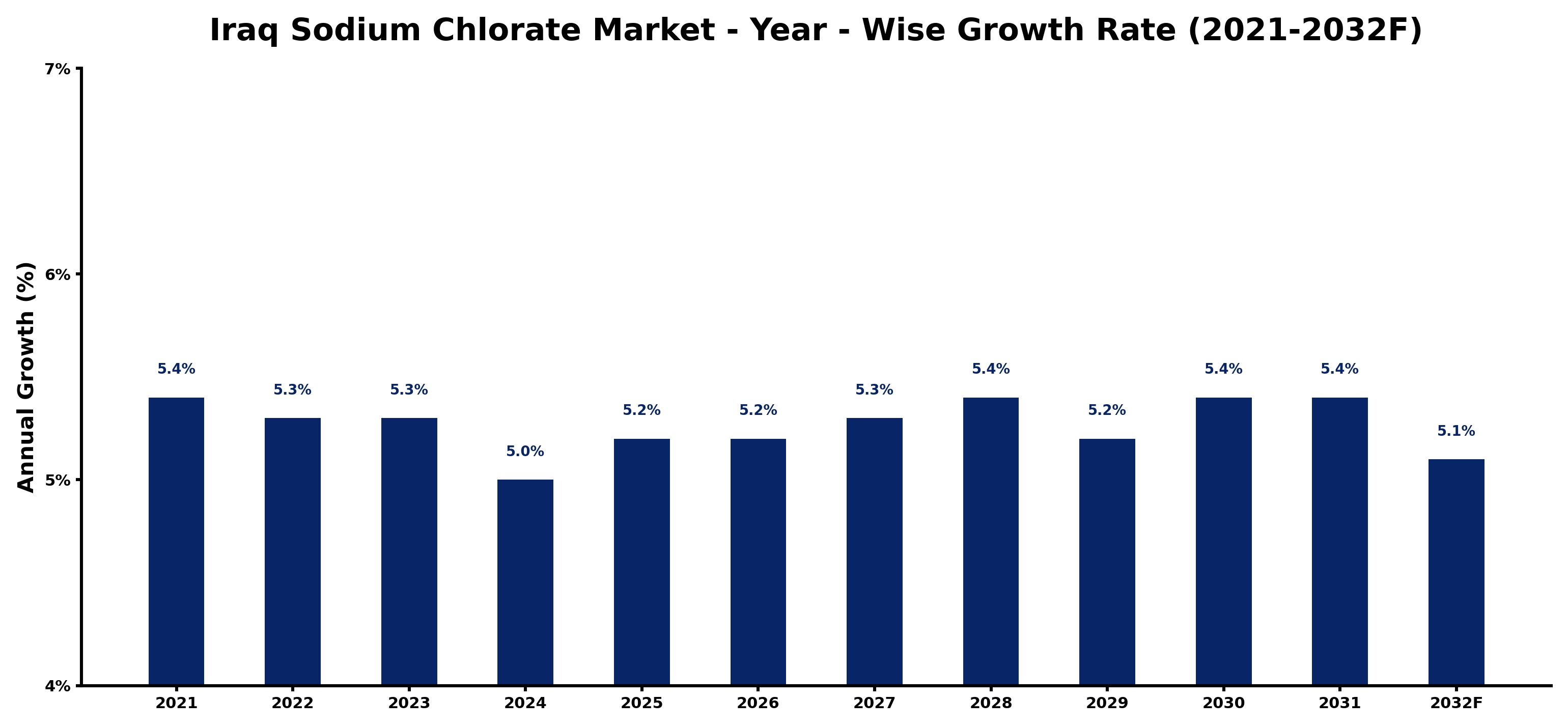 Iraq Sodium Chlorate Market Year-wise Growth Rate and Key Drivers