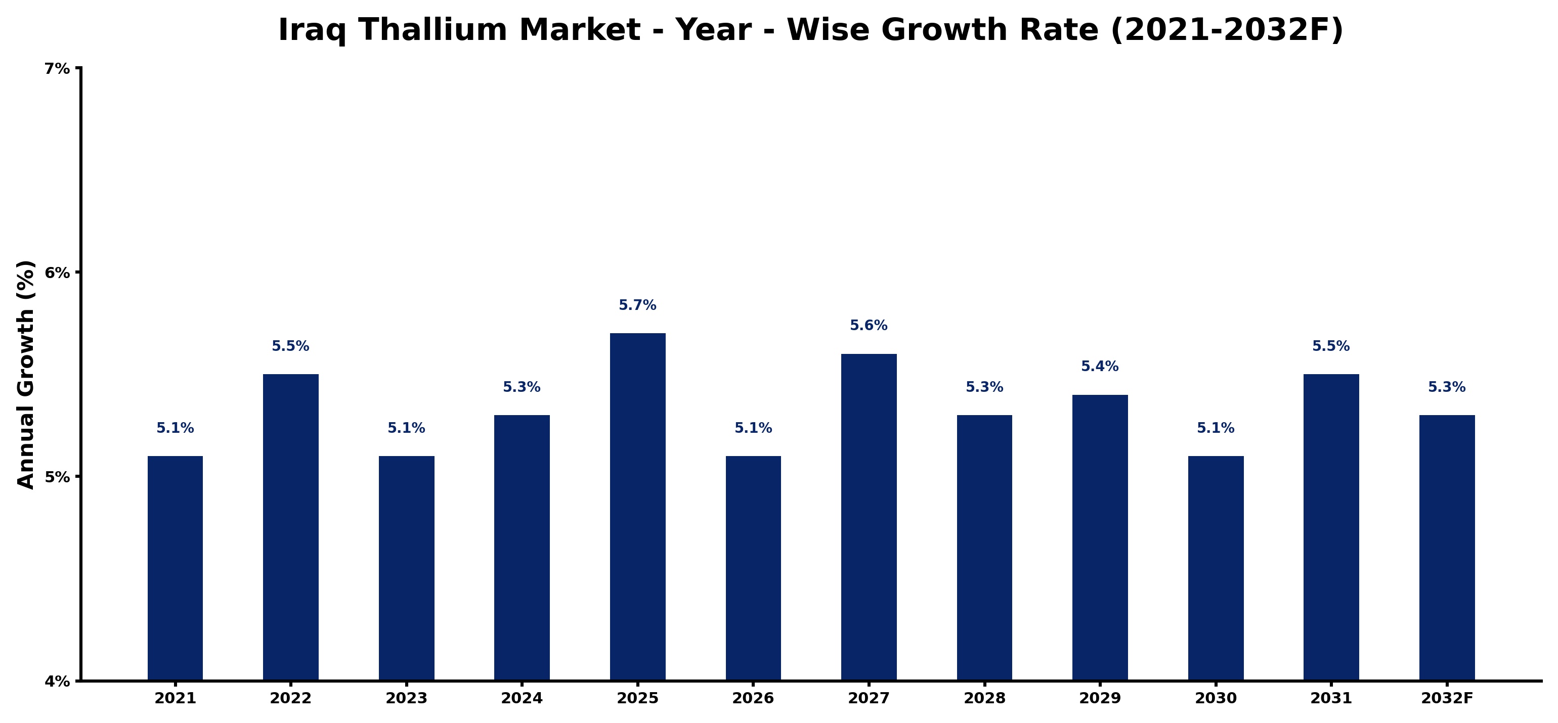 Iraq Thallium Market Year-wise Growth Rate and Key Drivers