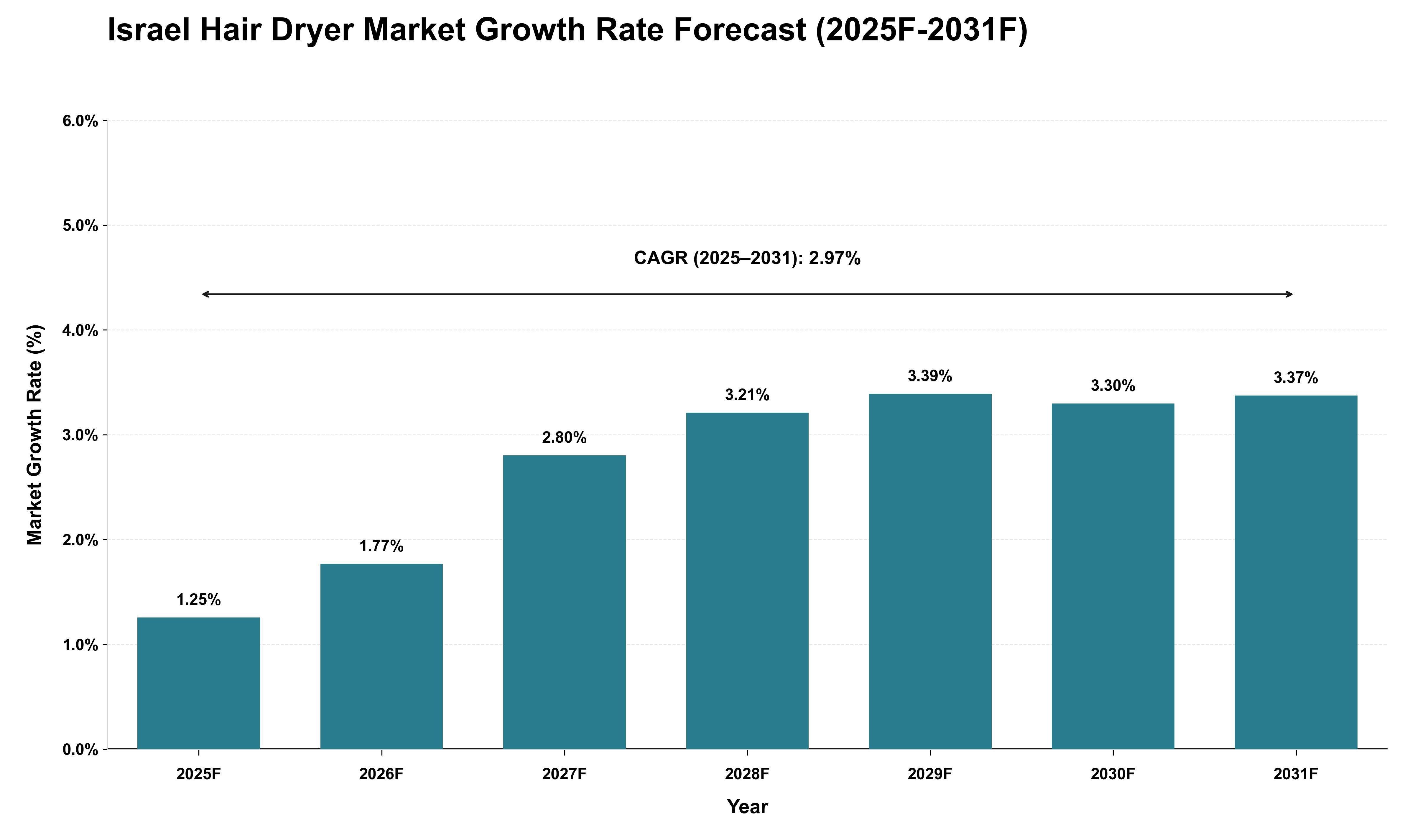 Israel Hair Dryer Market Growth Rate Analysis (2025 - 2031)