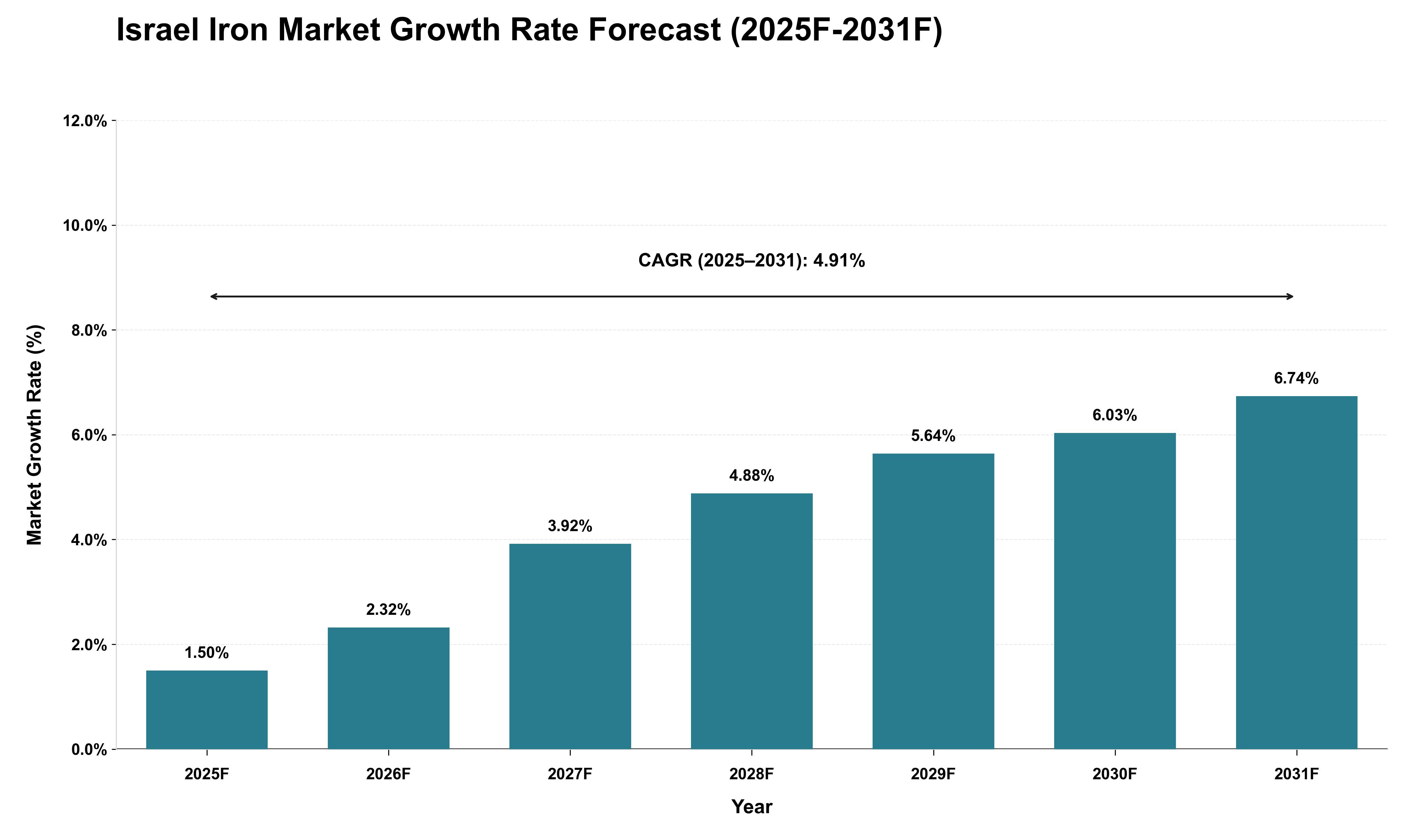 Israel Iron Market Growth Rate Analysis (2025 - 2031)