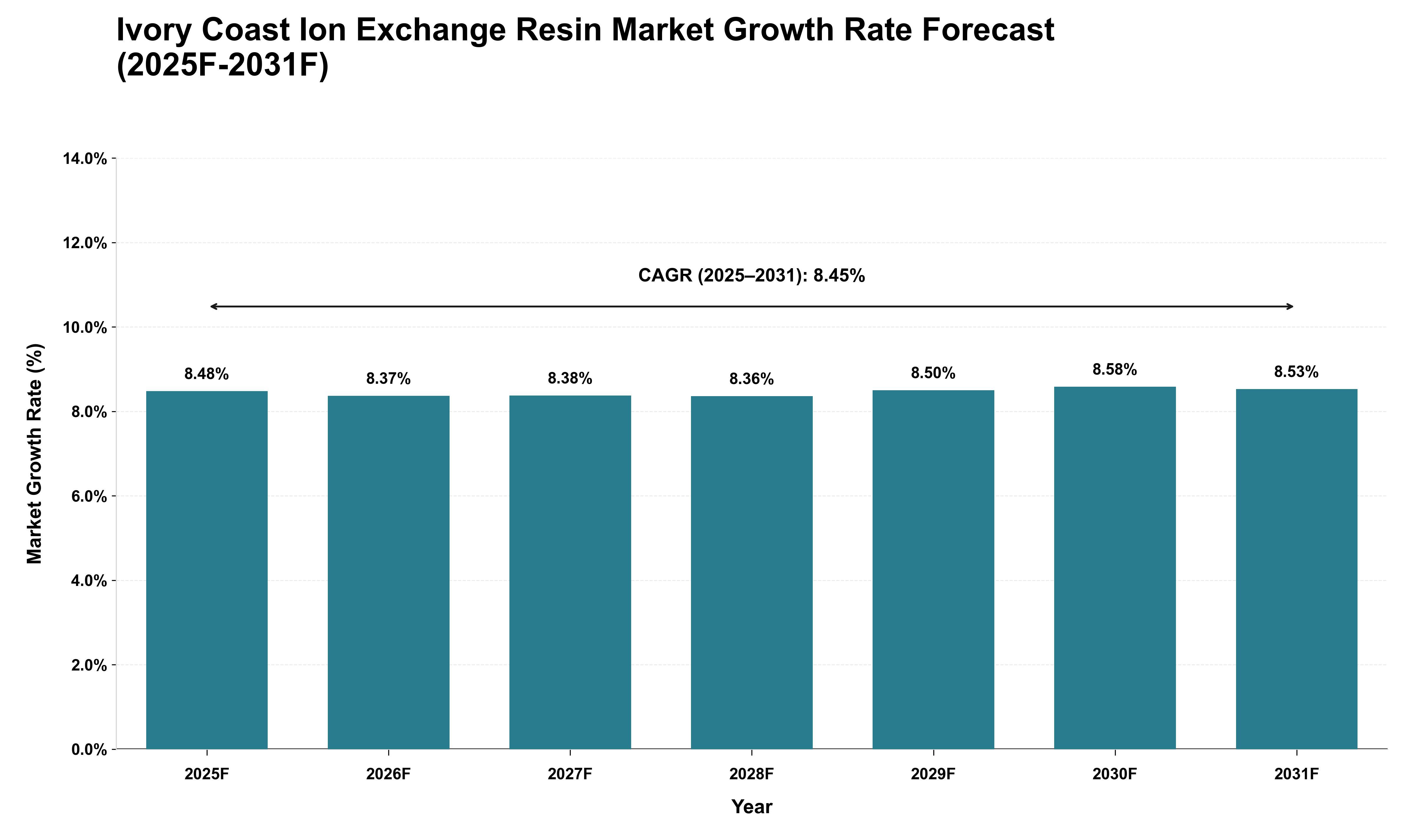 Ivory Coast Ion Exchange Resin Market Growth Rate Analysis (2025 - 2031)