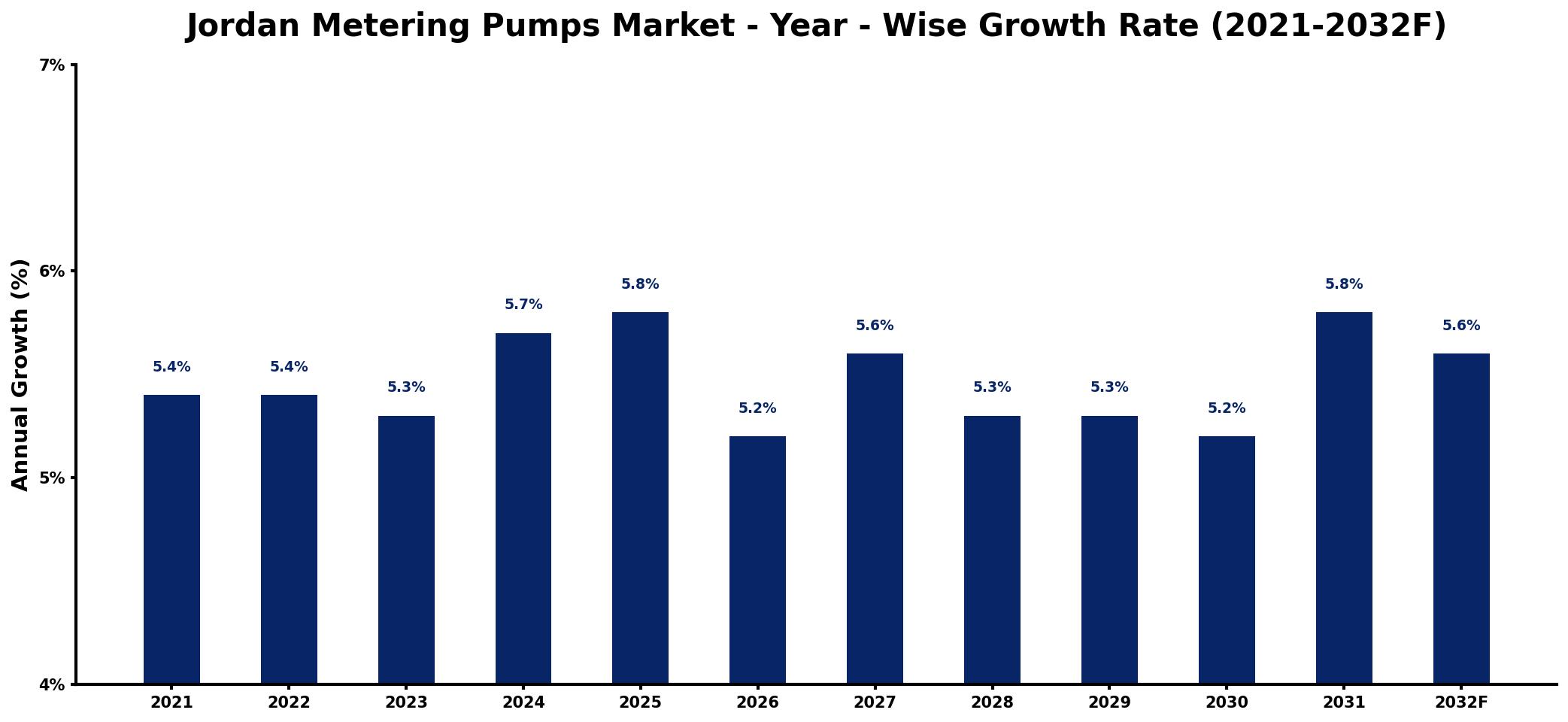 Jordan Metering Pumps Market Year-wise Growth Rate and Key Drivers
