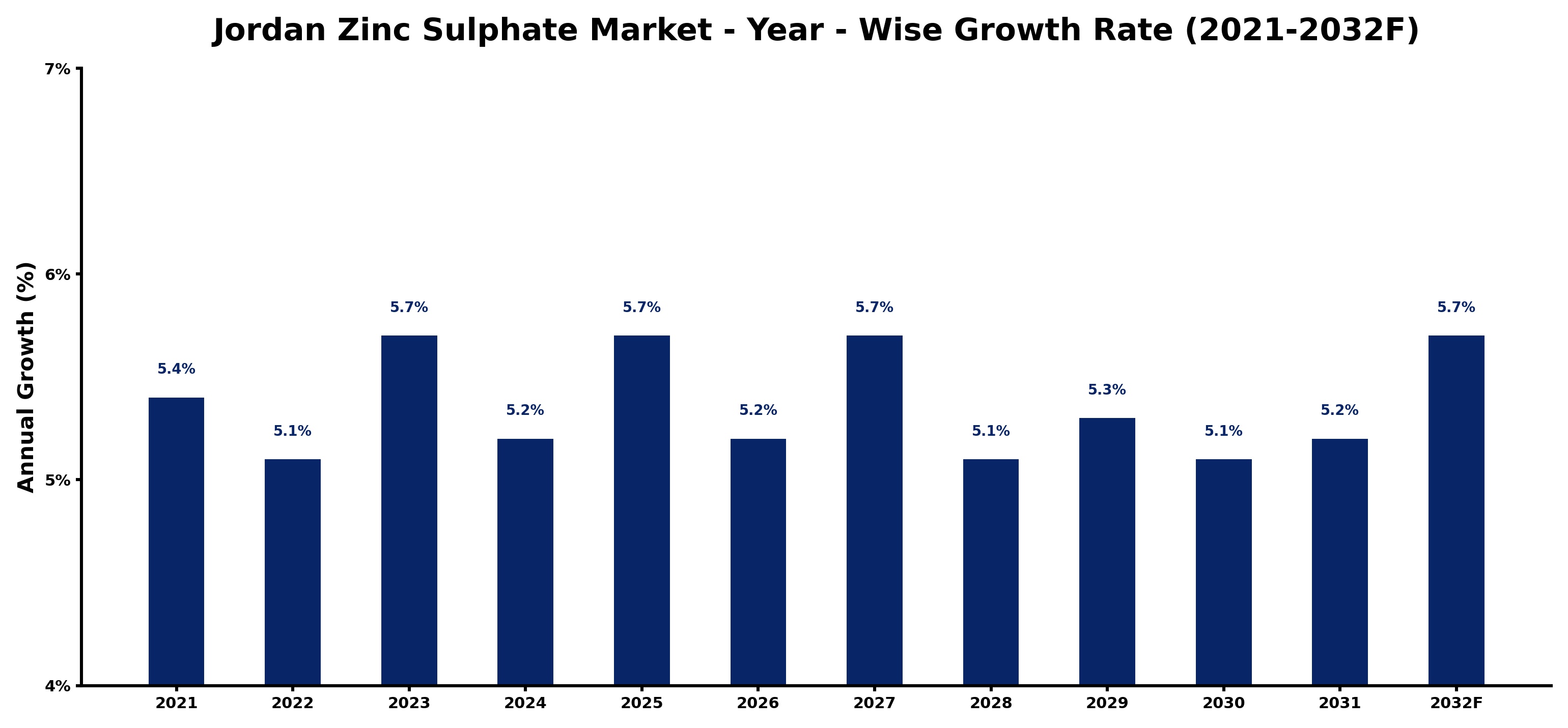 Jordan Zinc Sulphate Market Year-wise Growth Rate and Key Drivers