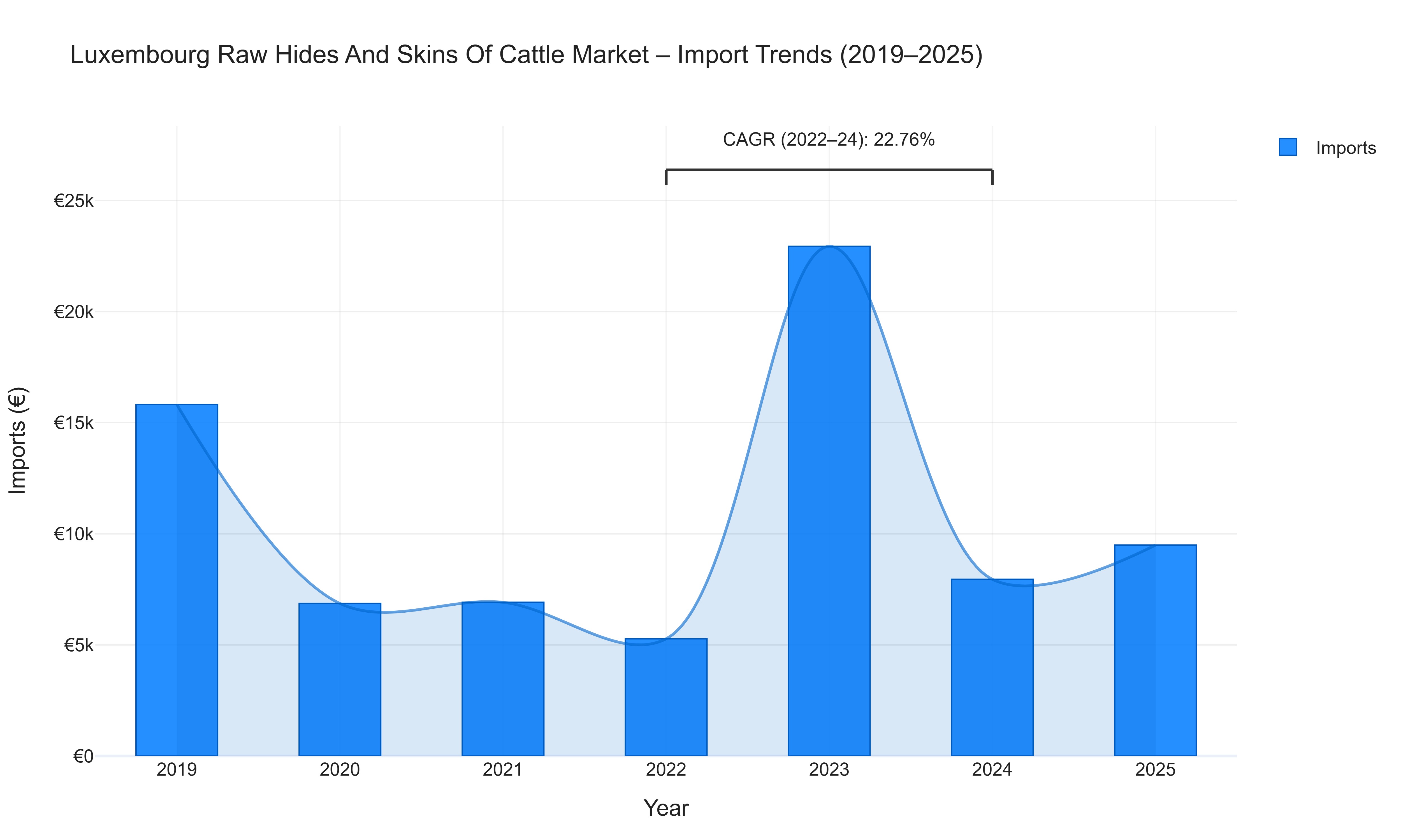 Luxembourg Raw Hides And Skins Of Cattle Market - Import Trends (2019-2025)
