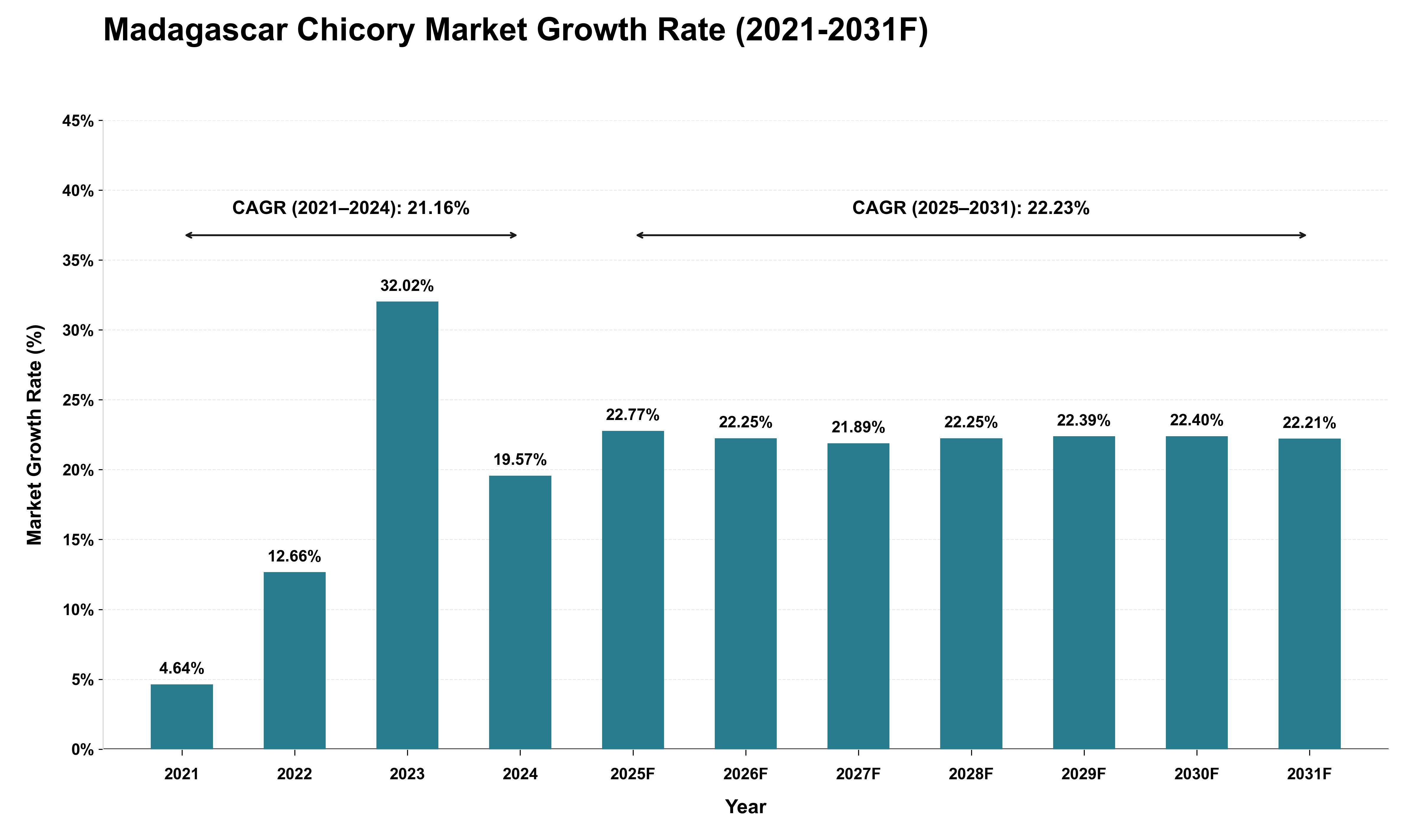 Madagascar Chicory Market Growth Rate Analysis (2021 - 2031)