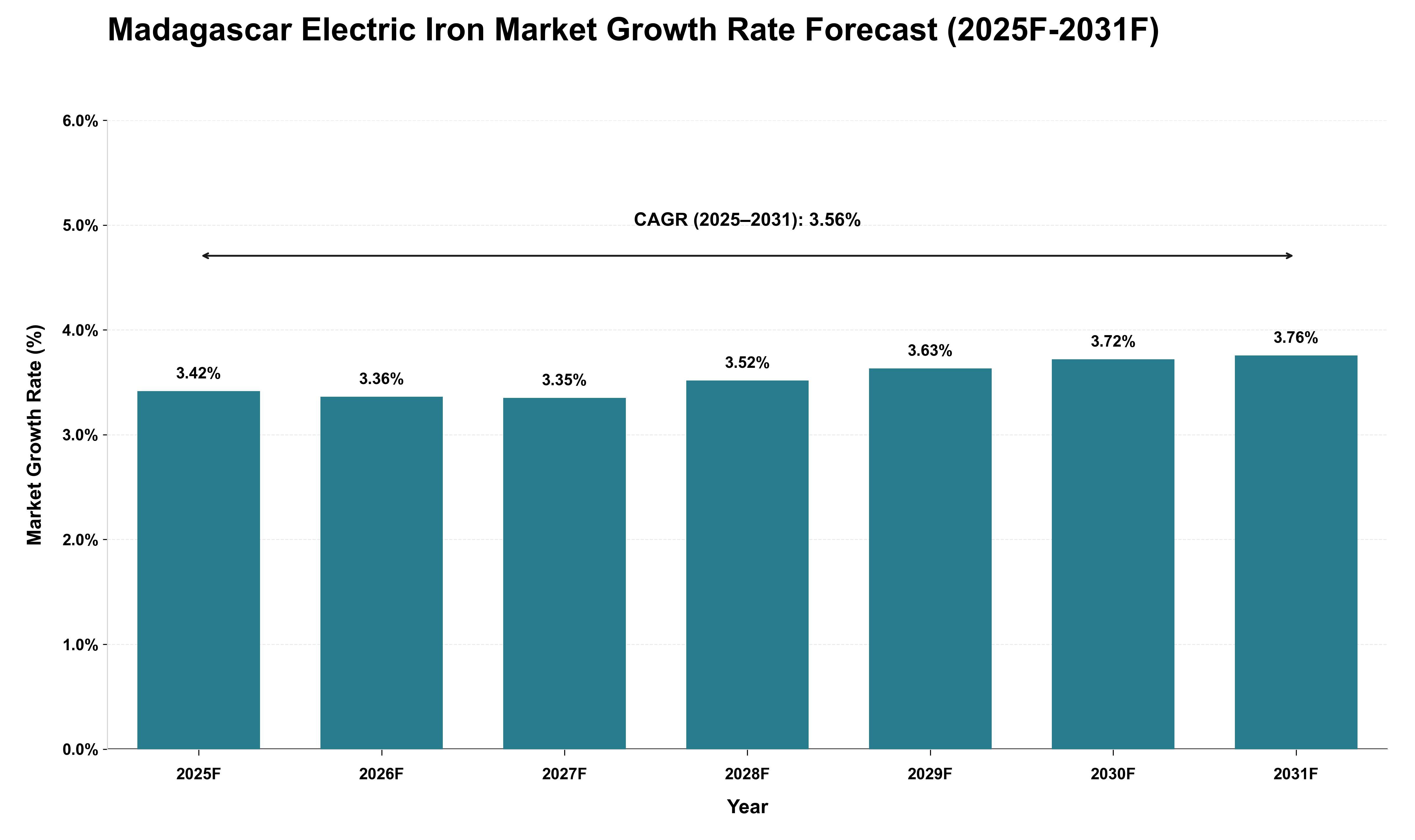 Madagascar Electric Iron Market Growth Rate Analysis (2025 - 2031)