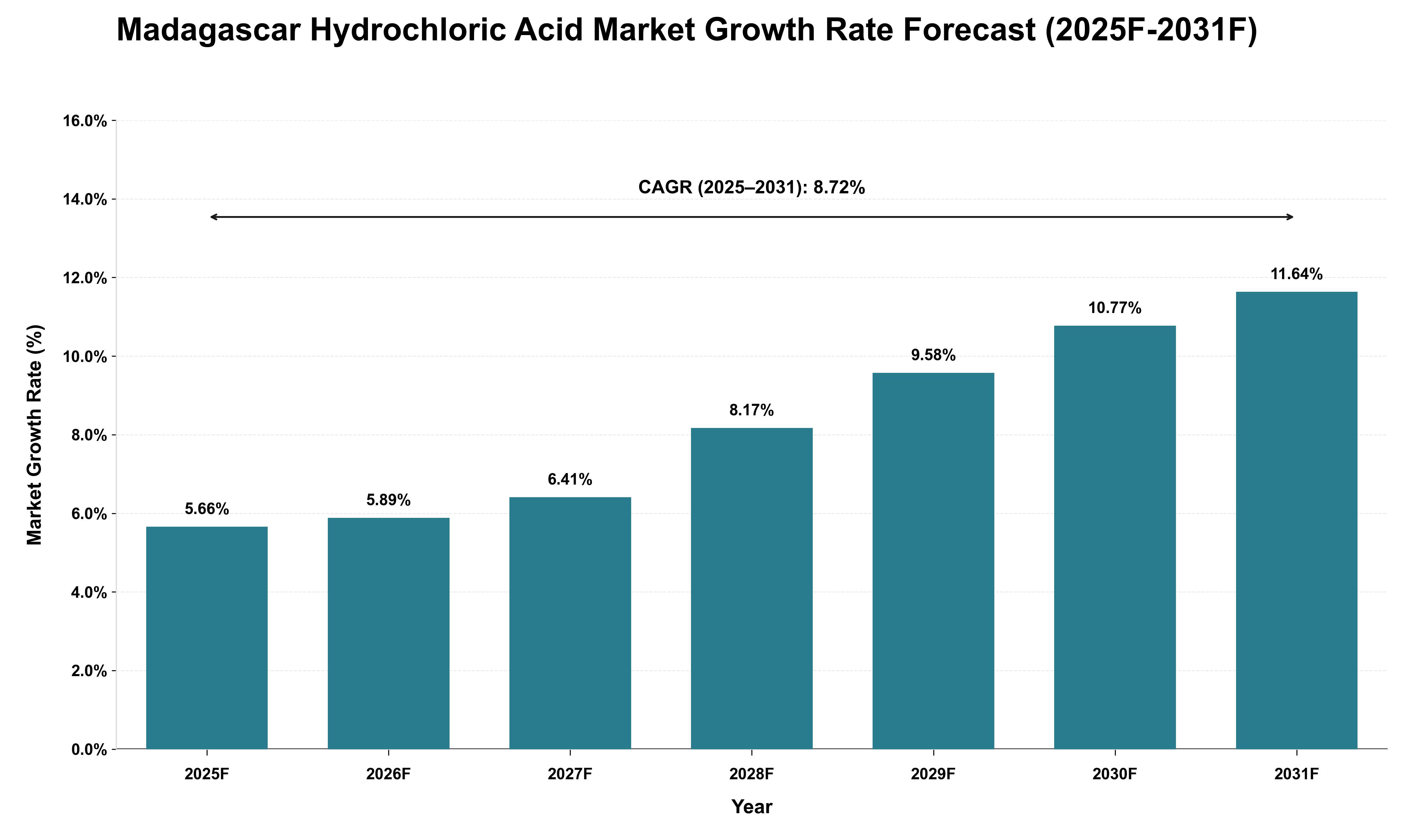 Madagascar Hydrochloric Acid Market Growth Rate Analysis (2025 - 2031)