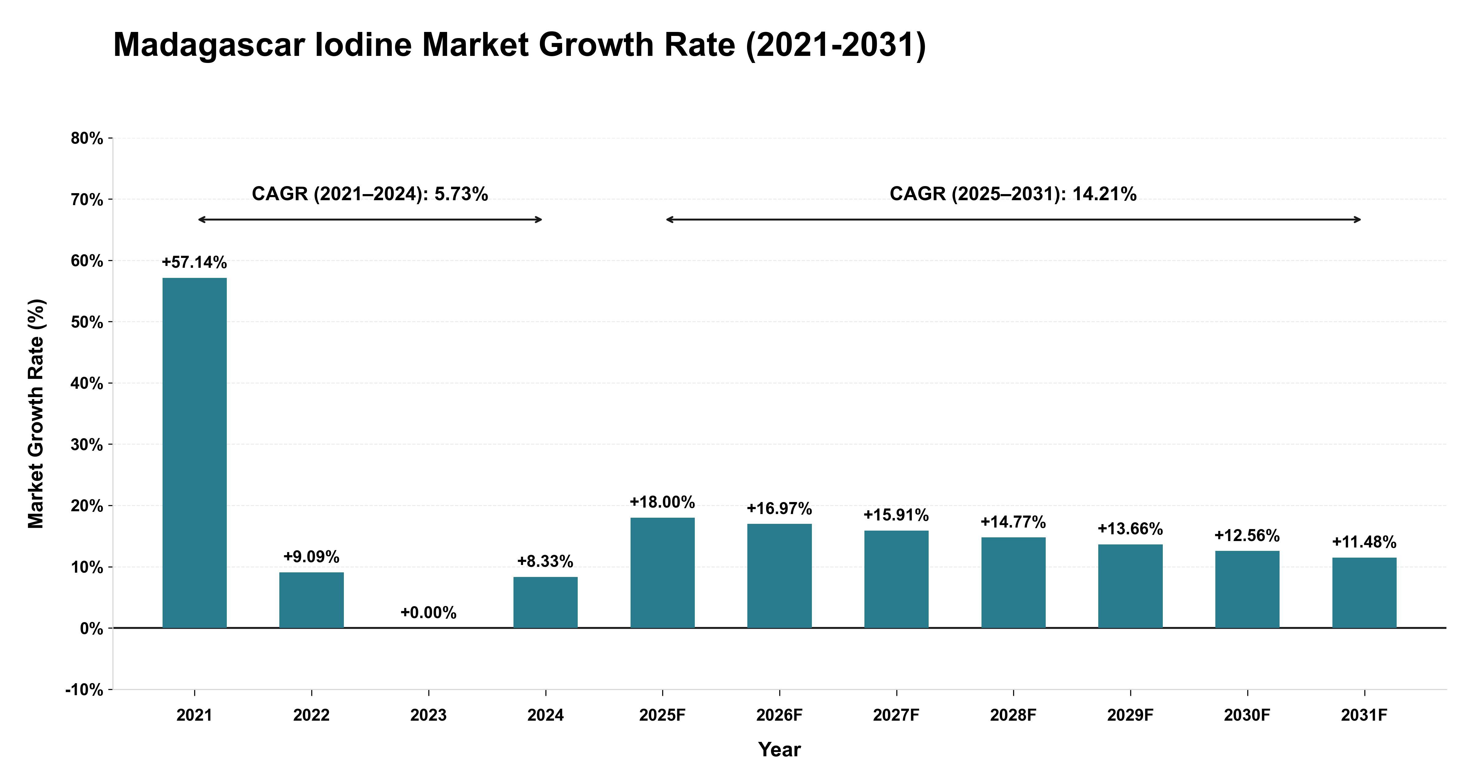 Madagascar Iodine Market Growth Rate Analysis (2021-2031)